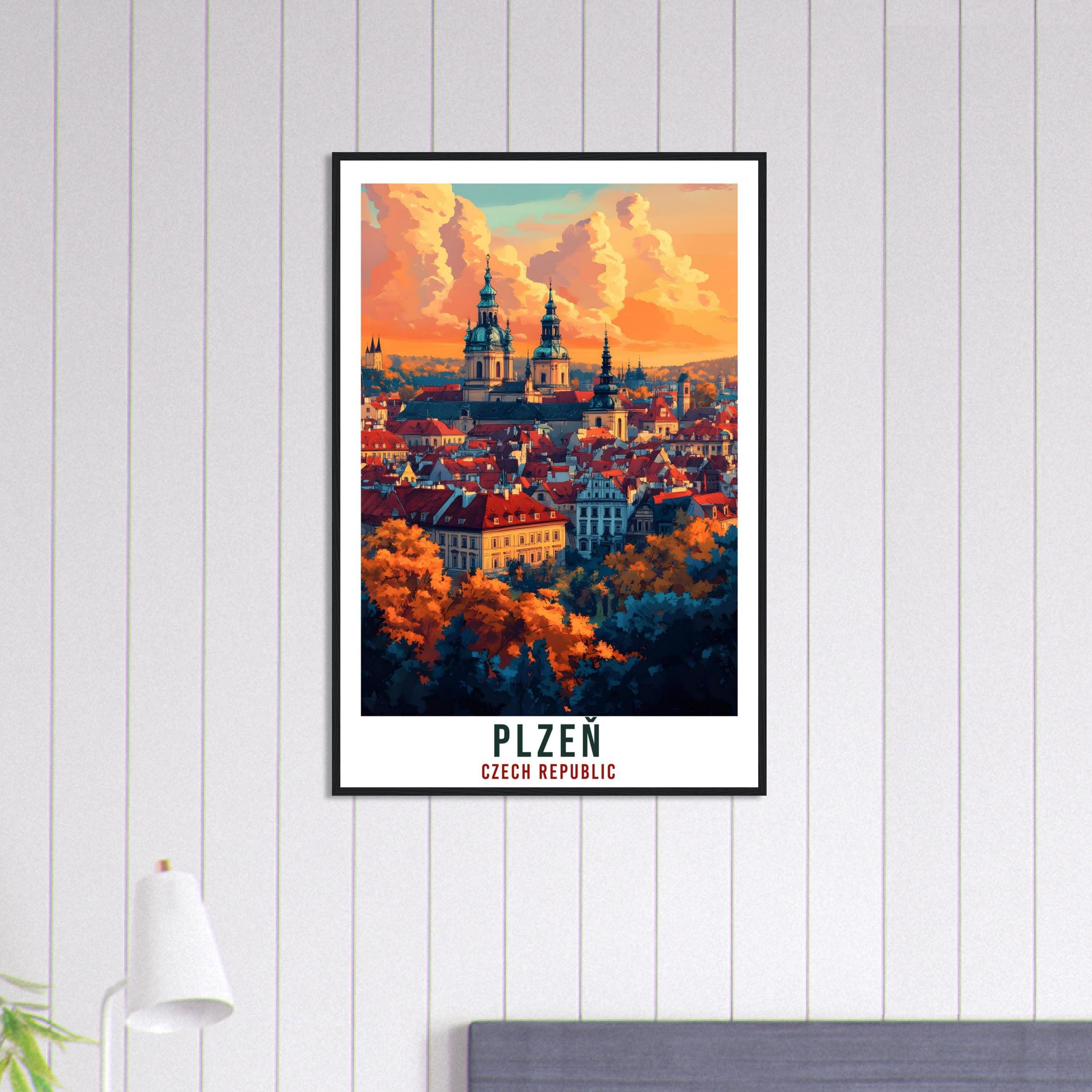 Plzeň Travel Print Czechia Home Decor Plzeň Wall Art Gift Wall Hanging Art Lover Pilsen Czech Republic Artwork Travel Poster Travel Artwork