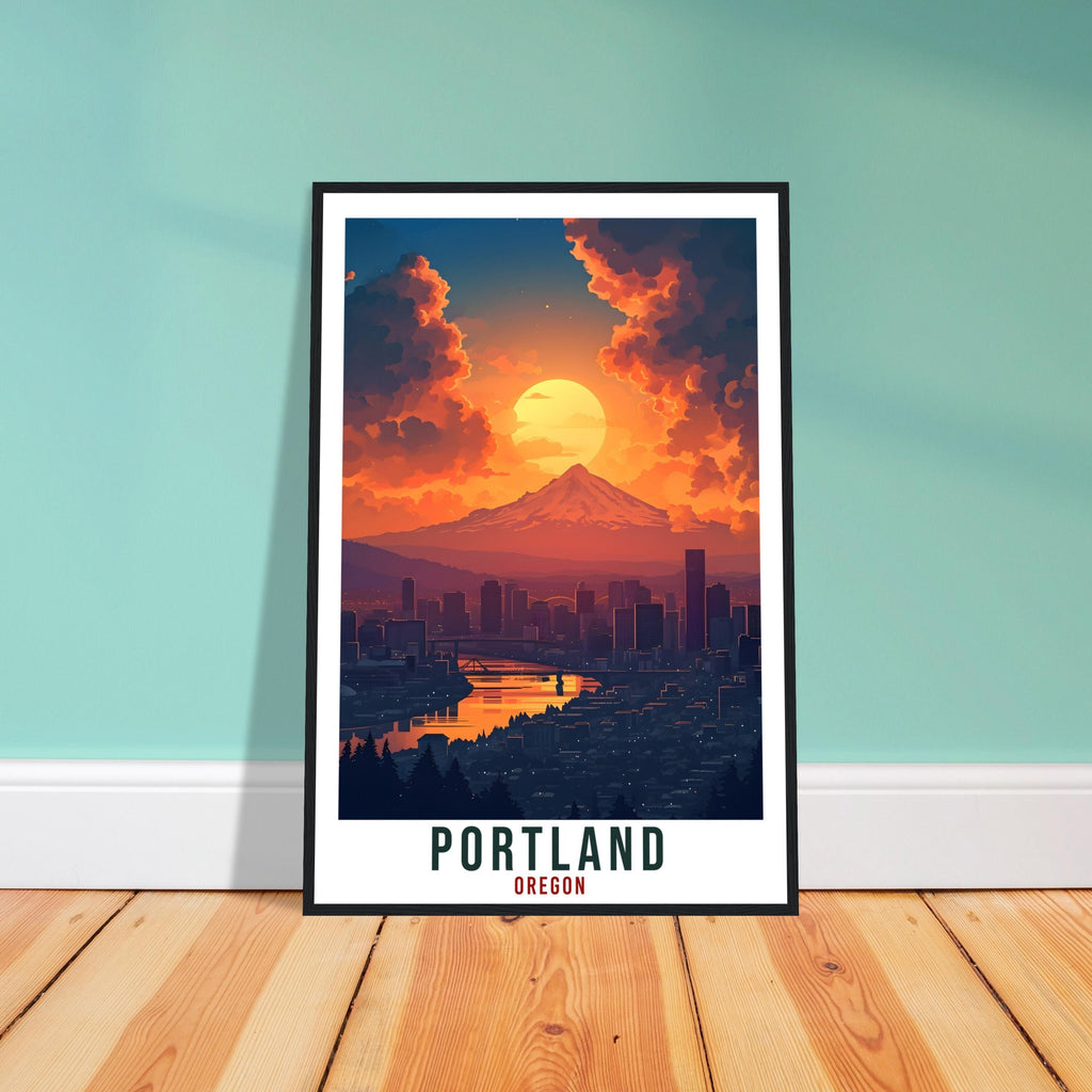 Portland Travel Poster Oregon Home Decoration USA City Wall Art Gift Wall Hanging Art Lover Oregon Artwork Portland Skyline Travel Print