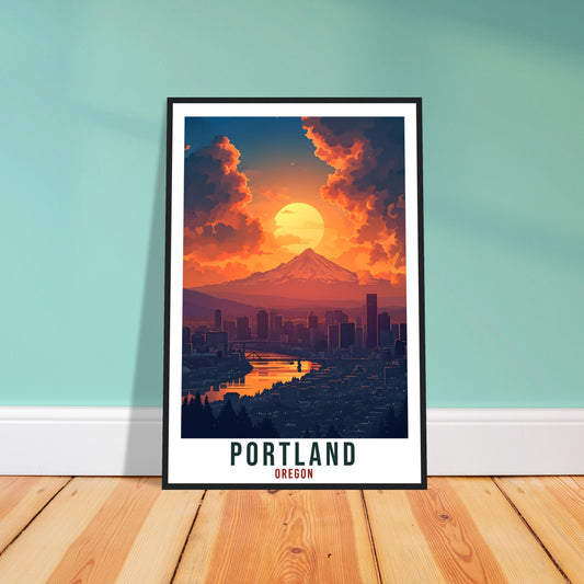 Portland Travel Poster Oregon Home Decoration USA City Wall Art Gift Wall Hanging Art Lover Oregon Artwork Portland Skyline Travel Print