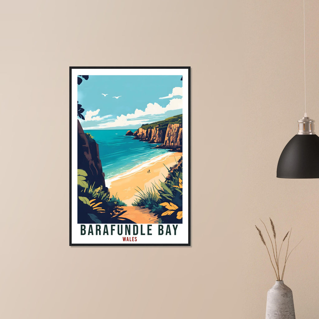 Barafundle Bay Travel Print Wales Home Decor Barafundle Bay Wall Art Wall Hanging Art Lover Wales Artwork Travel Poster Barafundle Bay Gift