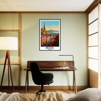 Bristol Travel Print English Wall Art Home Decor Wall Hanging Travel Art Gift Bristol Travel Poster England Landscape Artwork Art Lover Gift