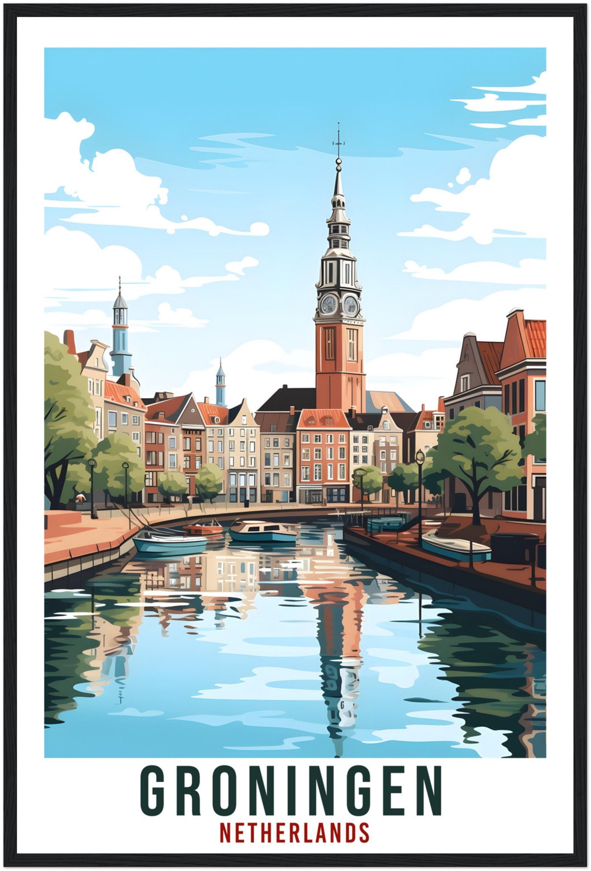 Groningen Travel Print Holland Wall Art Wall Hanging Home Décor Groningen Gift Art Lovers Dutch Artwork Gift The Netherlands Travel Poster