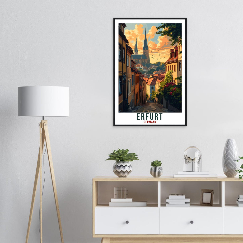 Erfurt Travel Print Germany Home Decoration Erfurt German City Wall Art Gift Wall Hanging Art Lover Germany Artwork Erfurt Travel Poster