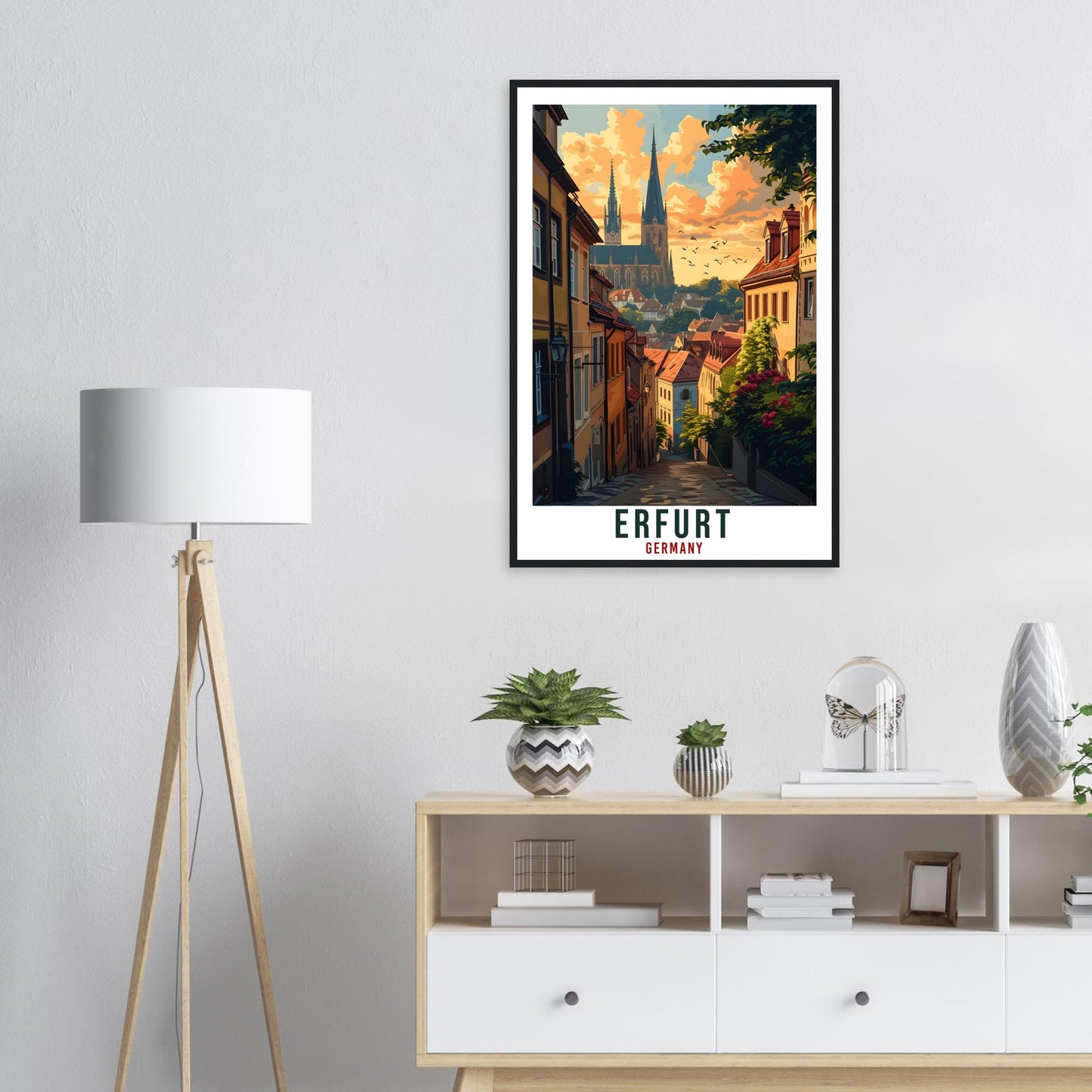 Erfurt Travel Print Germany Home Decoration Erfurt German City Wall Art Gift Wall Hanging Art Lover Germany Artwork Erfurt Travel Poster