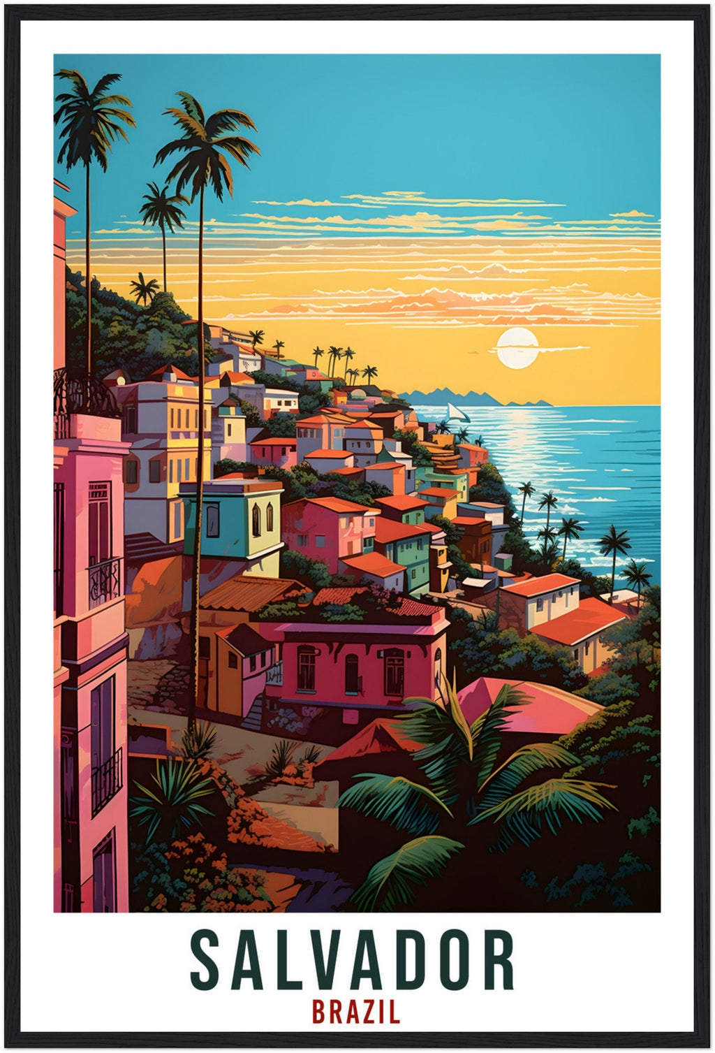Salvador Travel Print Wall Art Salvador Brazil Wall Hanging Salvador Artwork Art Gifts Salvador Travel Poster Brazil Decor Art Lovers Gift