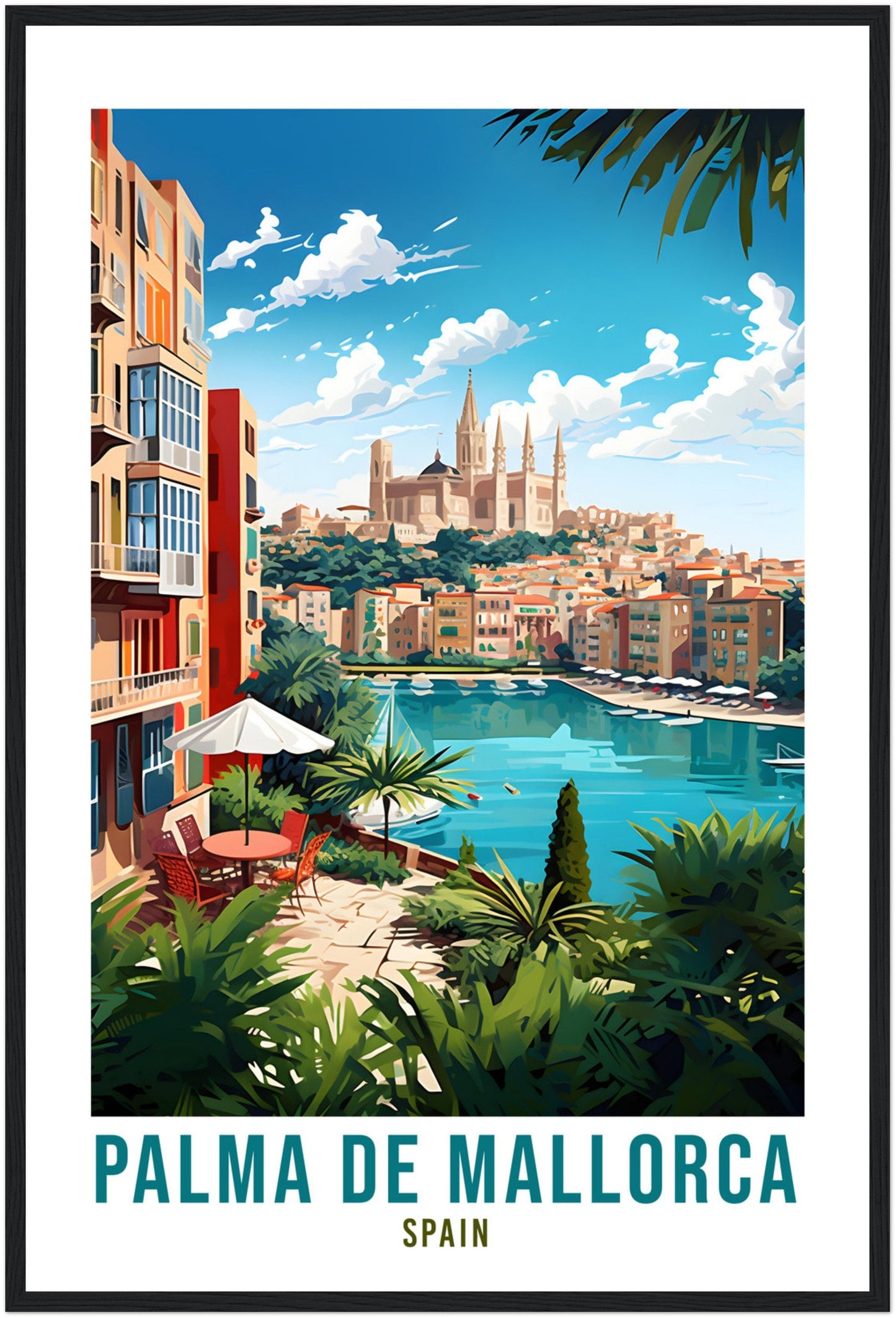 Palma De Mallorca Travel Print Wall Art Palma Wall Hanging Spain Gift Holiday Print Mallorca Art Print Palma Travel Poster Landscape Print