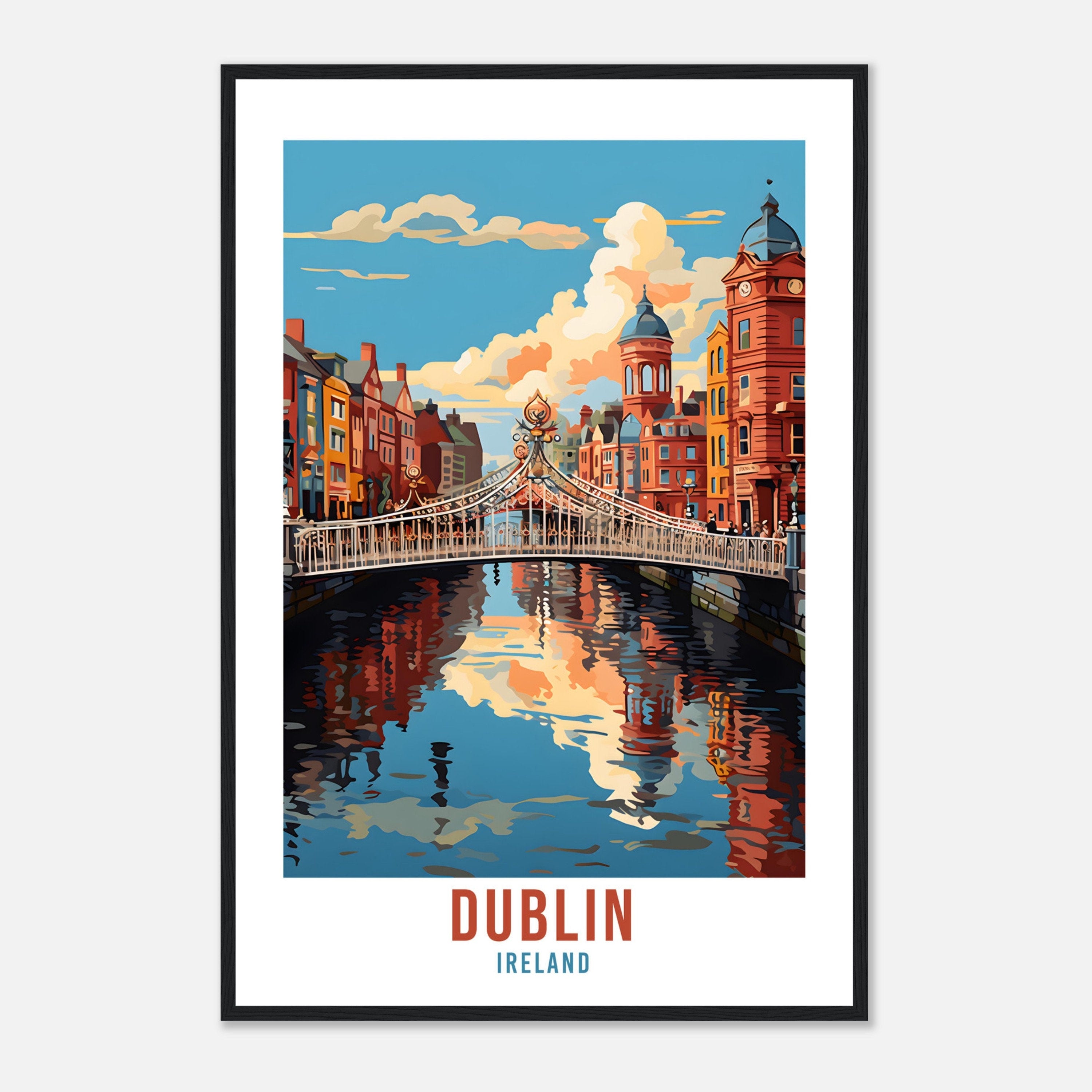 Dublin Ireland Travel Print Wall Art Dublin Wall Hanging Home Décor Dublin Gift Art Lovers Irish Art Lover Gift Liffey Print Dublin City