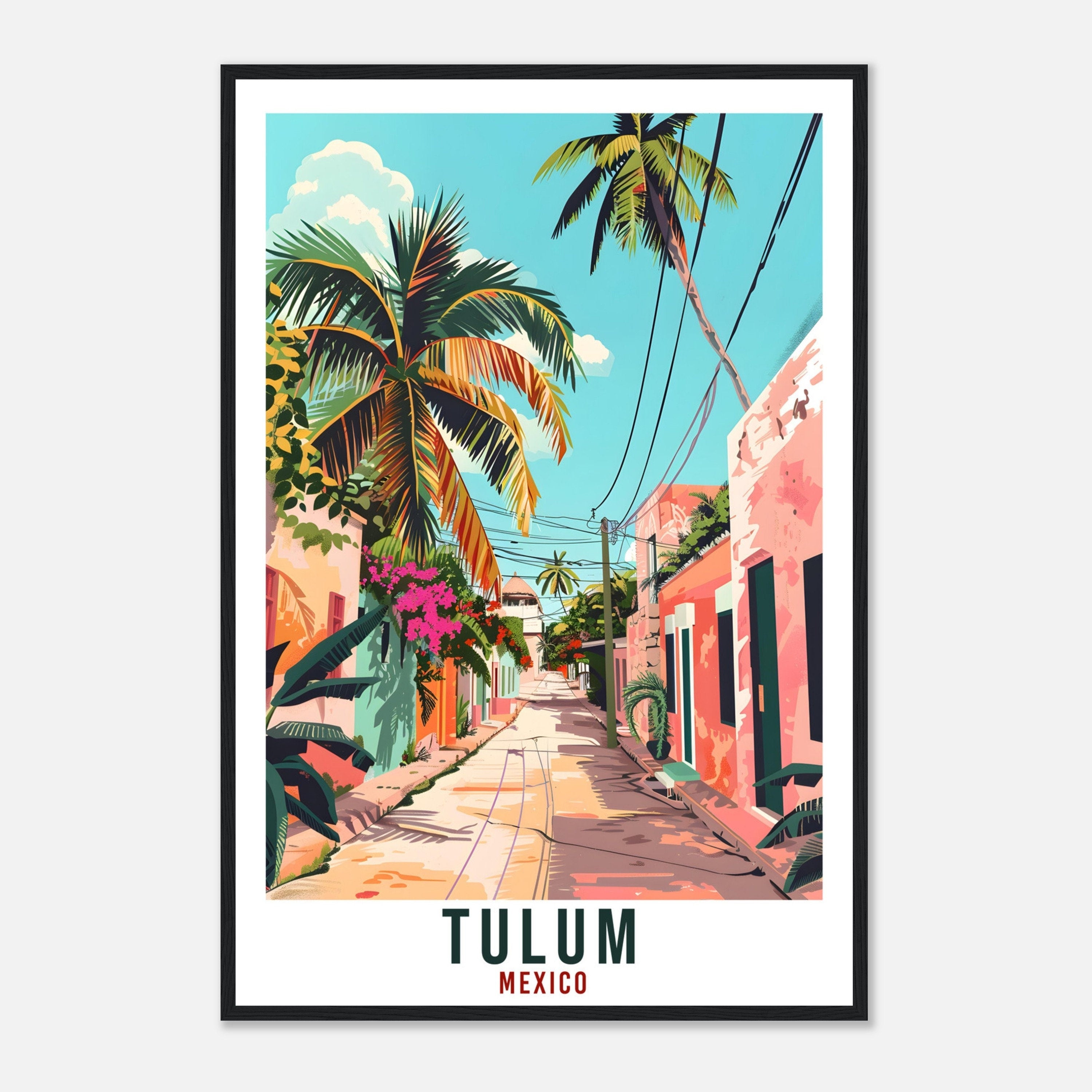 Tulum Mexico Travel Print Mexico Wall Art Wall Hanging Home Décor Tulum Gift Mexico Landmark Artwork Travel Art Tulum Mexican Travel Poster