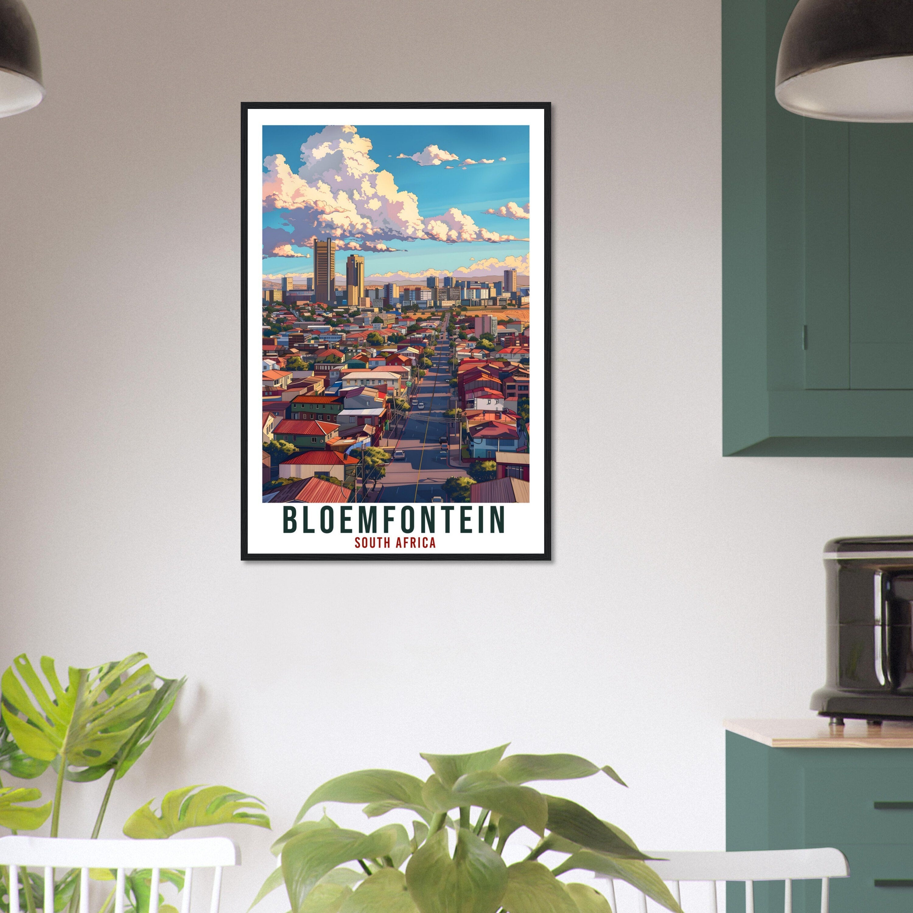 Bloemfontein South Africa Travel Print Wall Art Wall Hanging Home Décor Bloemfontein Gift Art Lovers Artwork Gift Print South African Poster