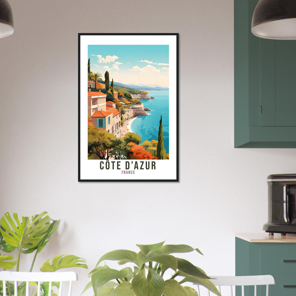 Côte D'azur Travel Print France Wall Art Côte D'azur Wall Hanging Home Décor France Gift Art Lovers French Art Lover Gift Côte D'azur Print