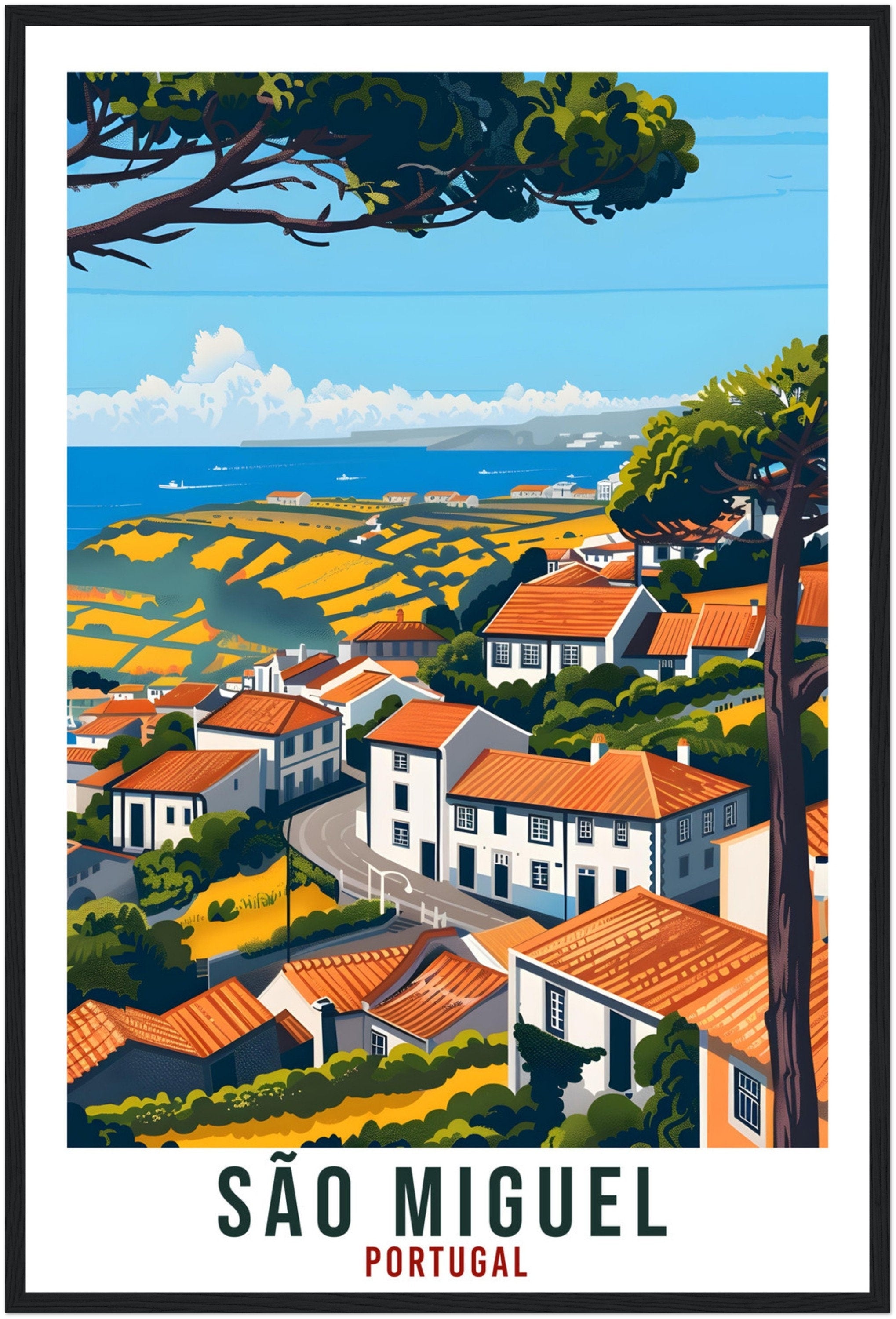 São Miguel Travel Print Portugal Wall Art Wall Hanging Home Décor São Miguel Gift Portugal Landmark Artwork Portugal Holiday Travel Poster