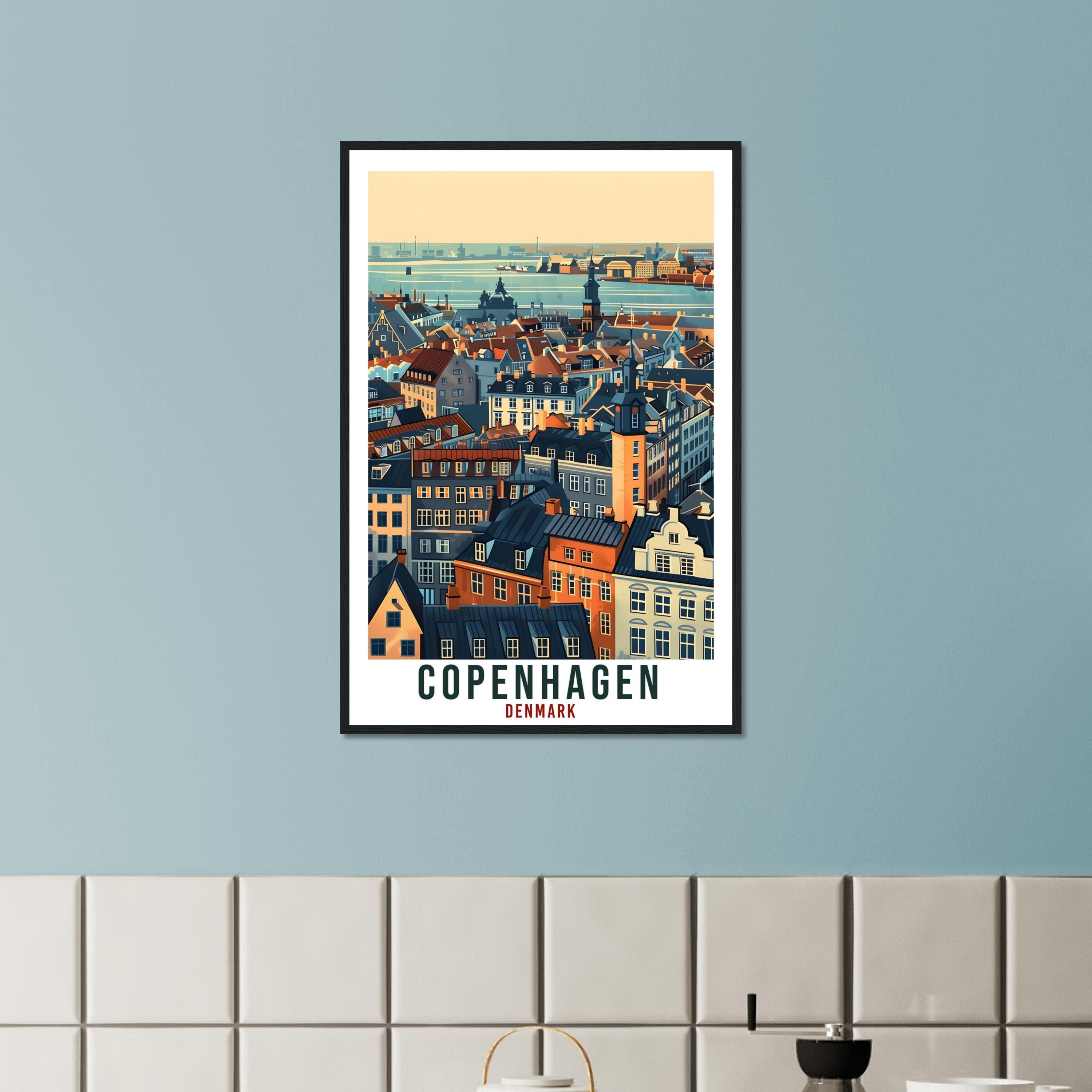 Copenhagen Travel Print Denmark Wall Art Wall Hanging Home Living Décor Copenhagen Gift Art Lovers Denmark Artwork Gift Danish Travel Poster