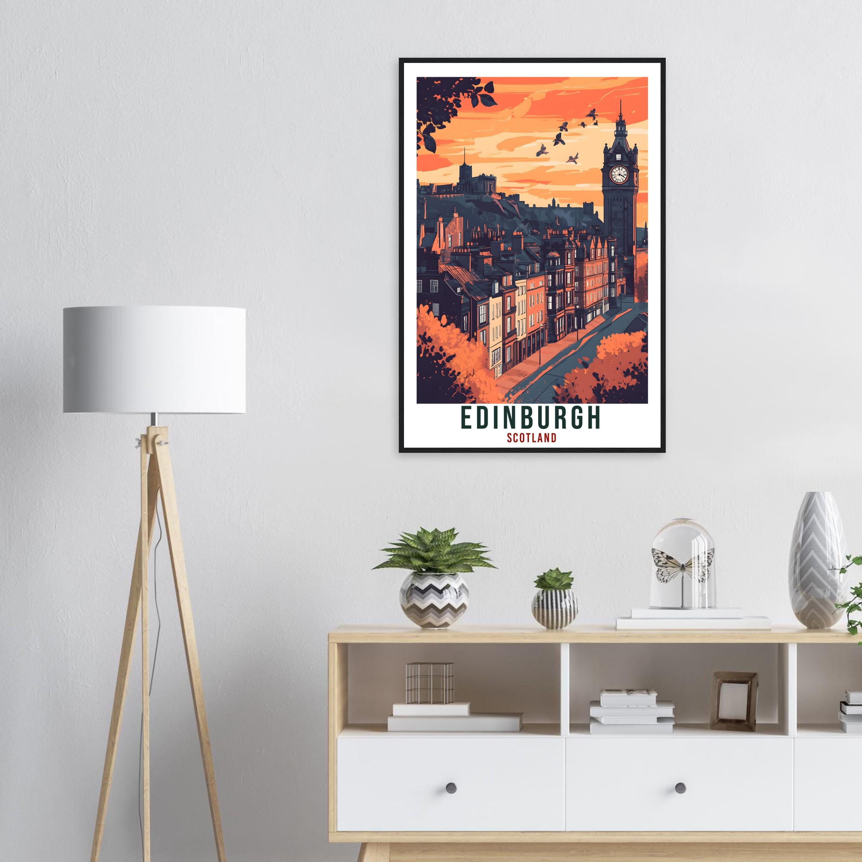 Edinburgh Travel Print Scotland Decor Edinburgh Wall Art Wall Hanging Art Lover Scotland Artwork Travel Poster Edinburgh City Travel Art