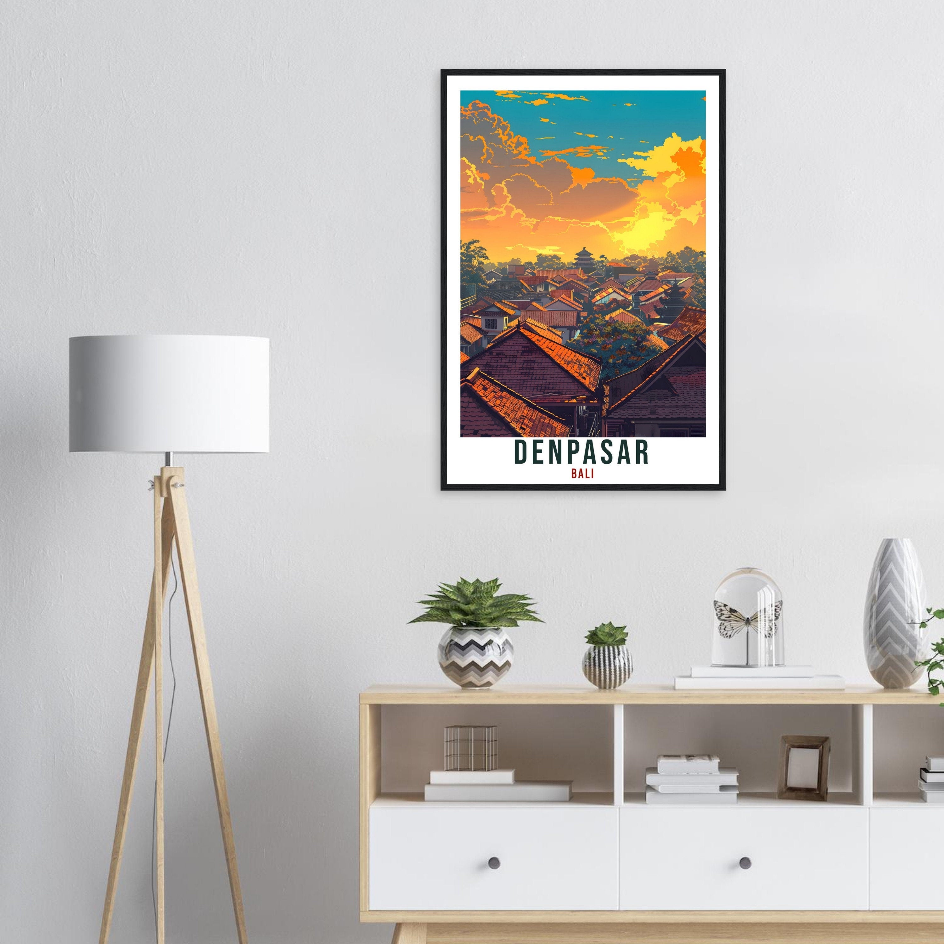 Denpasar Bali Travel Print Bali Wall Art Wall Hanging Home Décor Denpasar Gift Landmark Artwork Travel Art Lover Indonesia Travel Poster