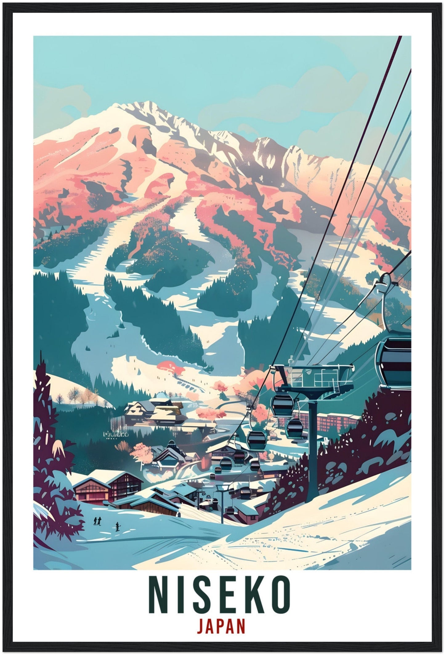 Niseko Ski Resort Travel Print Japan Home Decoration Wall Art Gift Wall Hanging Art Lover Japanese Artwork Japan Niseko Travel Poster Print