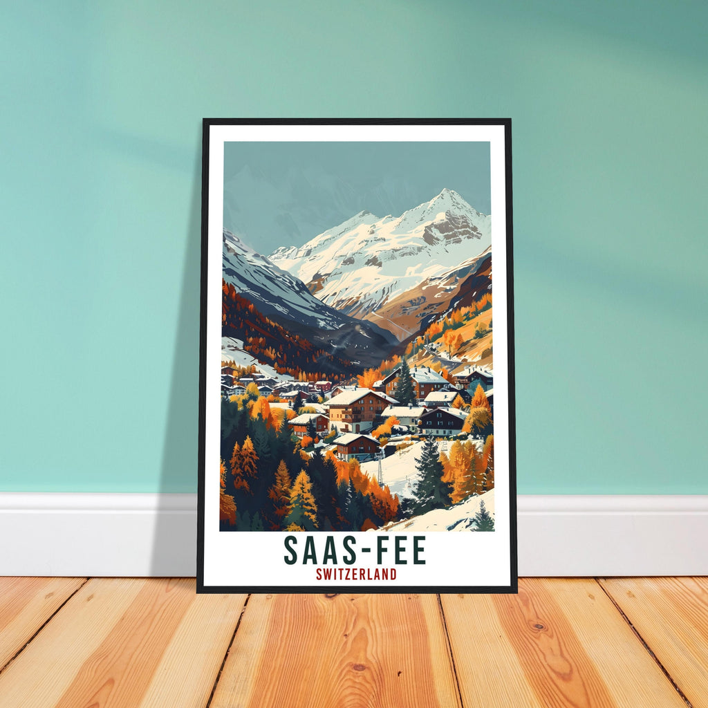 Saas-Fee Travel Print Swiss Wall Art Wall Hanging Home Living Décor Saas-Fee Gift Art Lovers Switzerland Artwork Gift Swiss Travel Poster