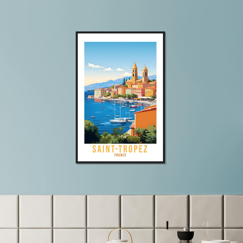 Saint-Tropez Travel Print Saint-Tropez French Rivera Art Print Saint-Tropez Wall Art Travel Lover Gift Wall Hanging Saint-Tropez Côte d'Azur