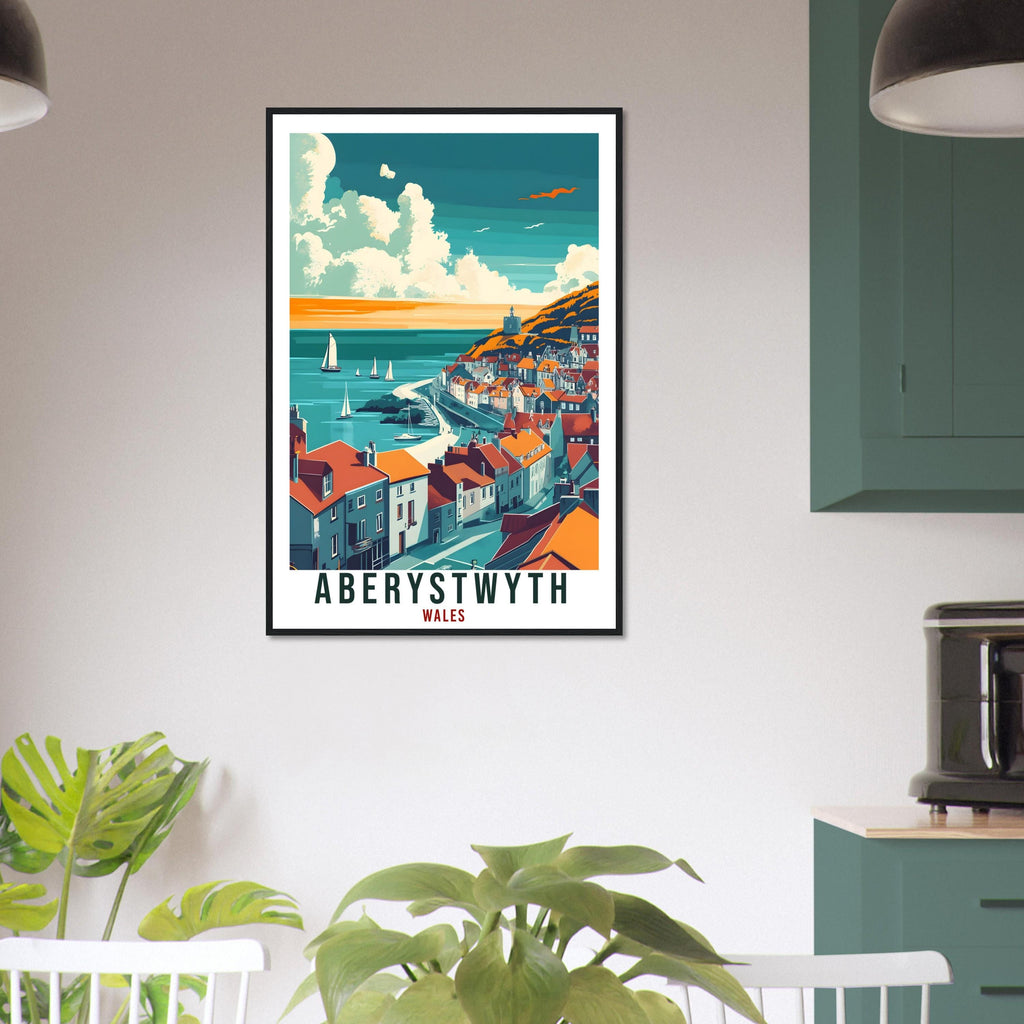 Aberystwyth Travel Print Wales Home Decor Aberystwyth Wall Art Wall Hanging Art Lover Wales Artwork Travel Poster Aberystwyth Travel Art