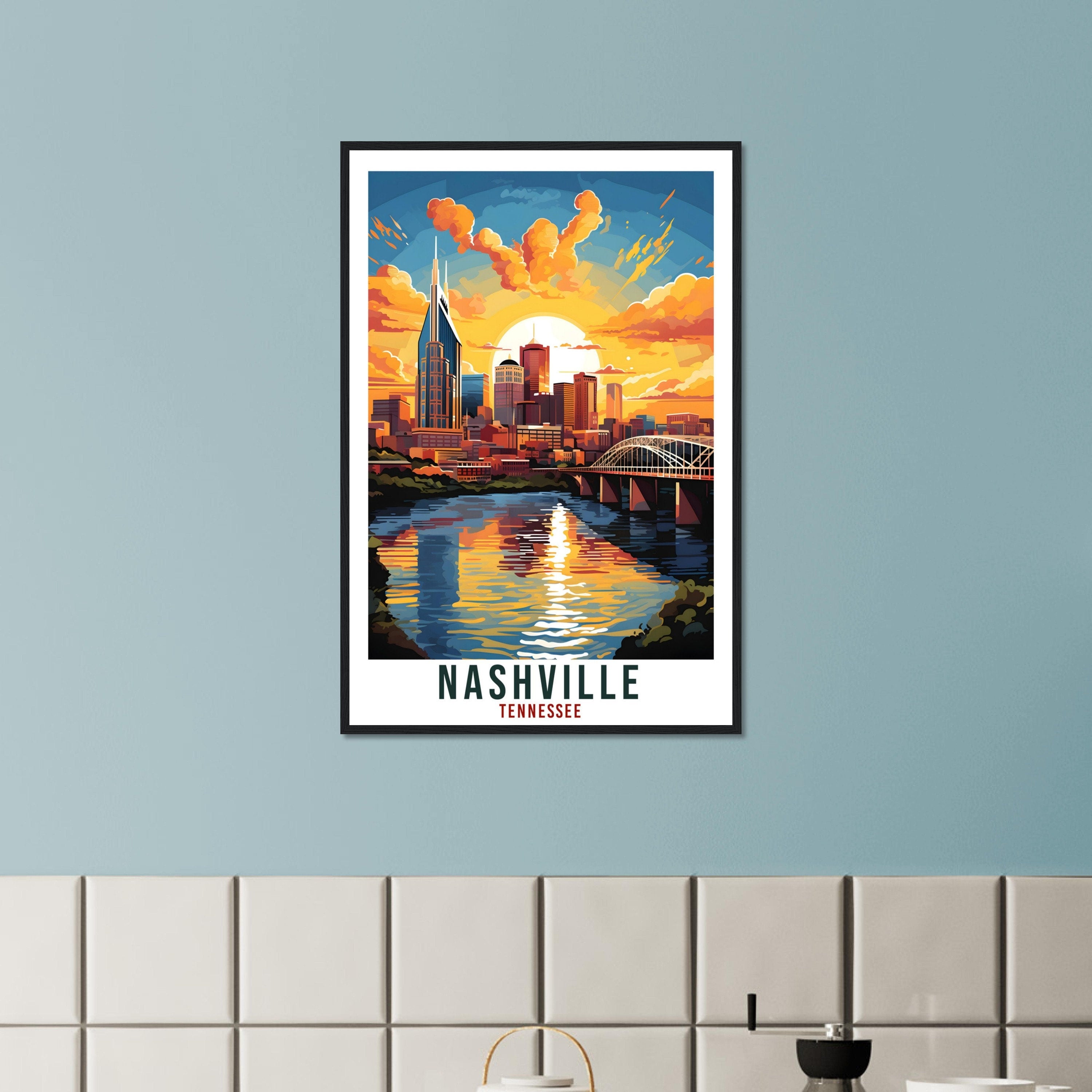 Nashville Travel Print Tennessee Home Decoration USA City Wall Art Gift Wall Hanging Art Lover Tennessee Artwork Nashville Travel Poster