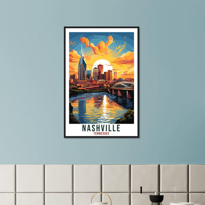 Nashville Travel Print Tennessee Home Decoration USA City Wall Art Gift Wall Hanging Art Lover Tennessee Artwork Nashville Travel Poster