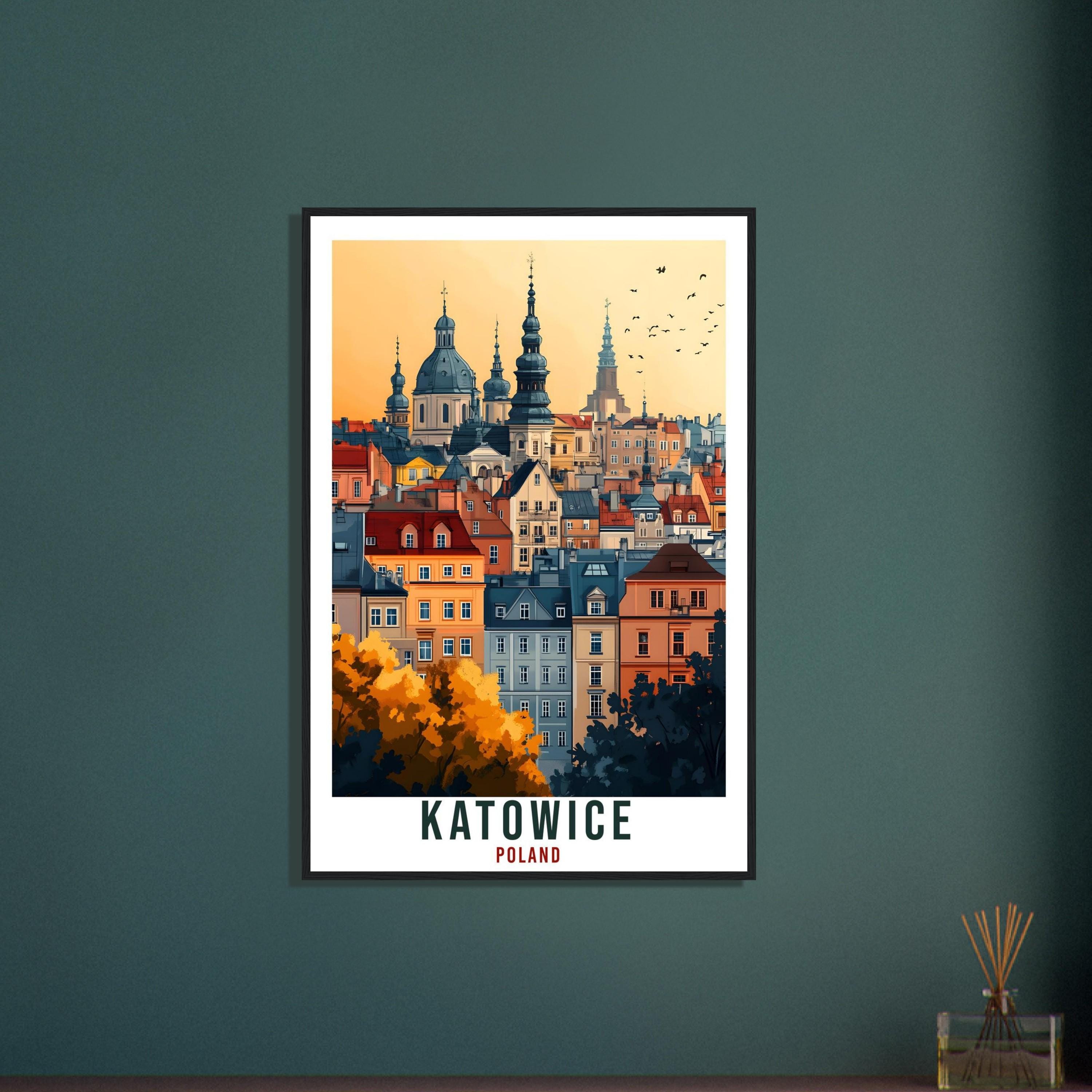 Katowice Travel Print Poland Home Decor Katowice Wall Art Gift Wall Hanging Art Lover Katowice Polish Artwork Travel Poster Poland Travel