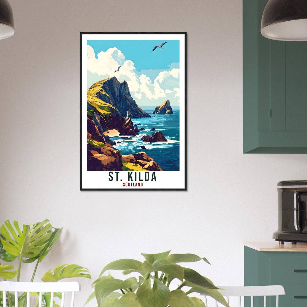 St Kilda Travel Print Scotland Home Decor St Kilda Wall Art Wall Hanging Art Lover Scotland Artwork Travel Poster St Kilda Travel Art Gift