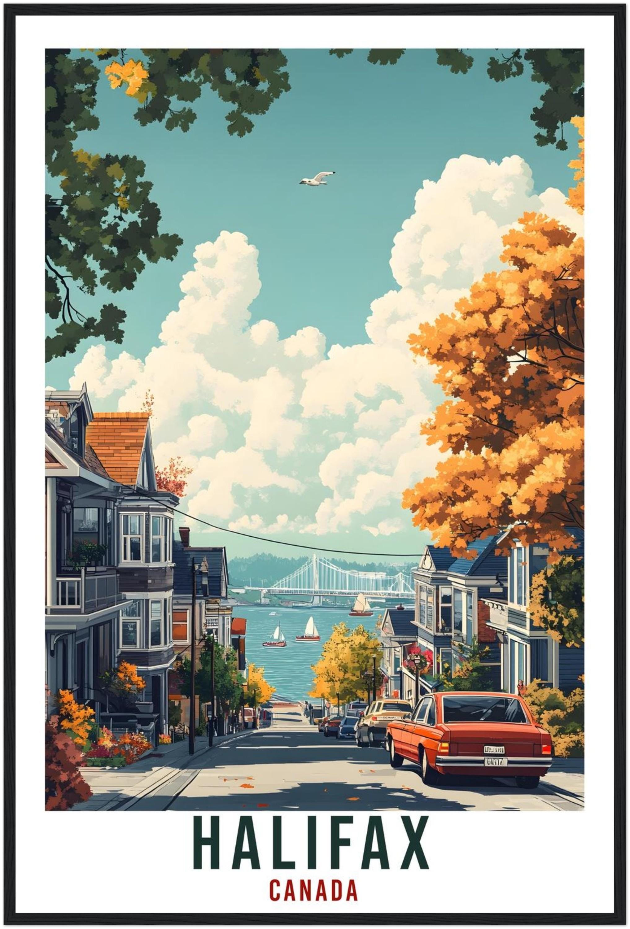 Halifax Travel Print Canada Home Decor Halifax Wall Art Gift Wall Hanging Art Lover Halifax Canadian Artwork Travel Poster Nova Scotia Art