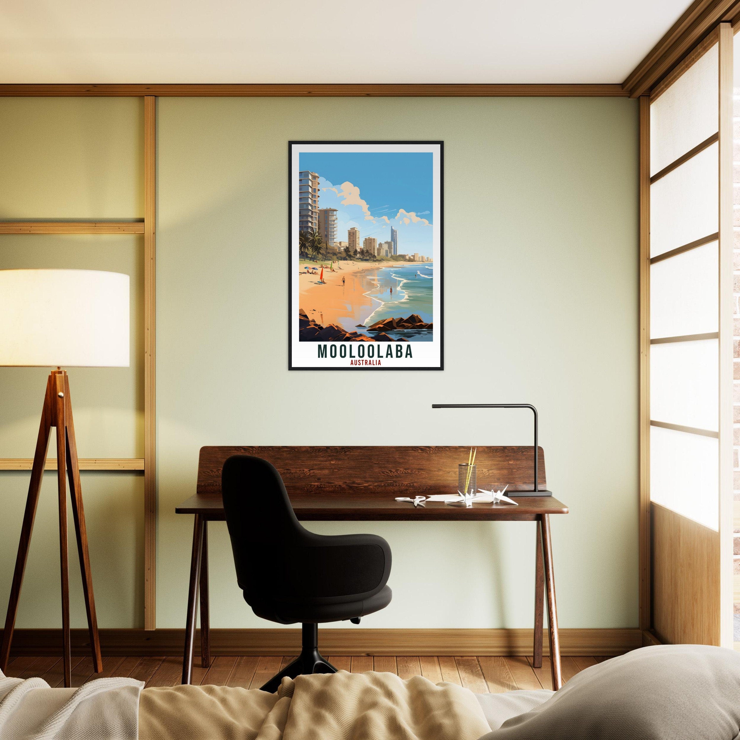 Mooloolaba Travel Poster Wall Art Mooloolaba Australia Home Décor Artwork Wall Hanging Mooloolaba Travel Print Australian Art Lovers Gifts