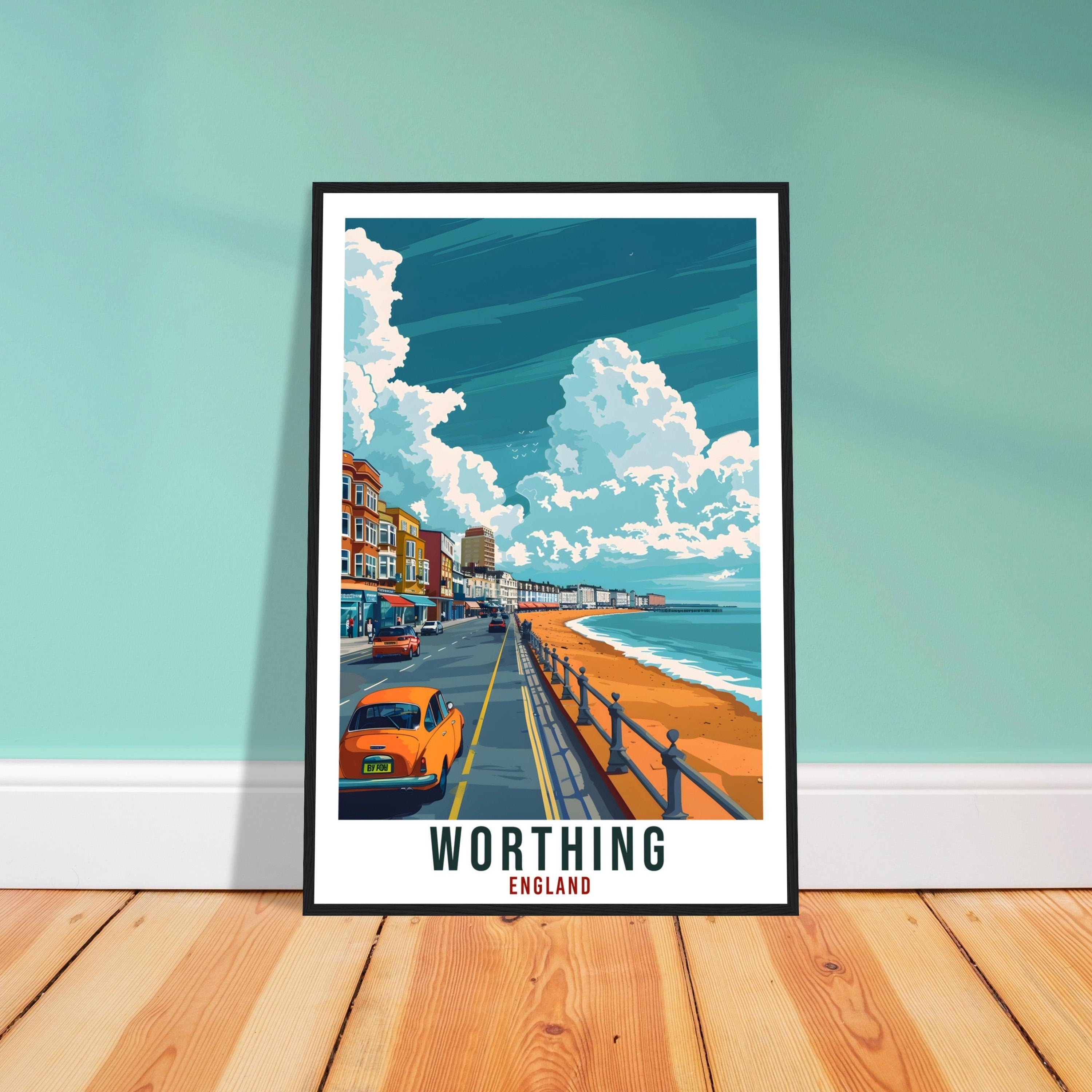 Worthing Travel Print Wall Art Wall Hanging Home Living Décor Worthing Gift Art Lovers Gift UK Artwork Gift Print England Travel Poster