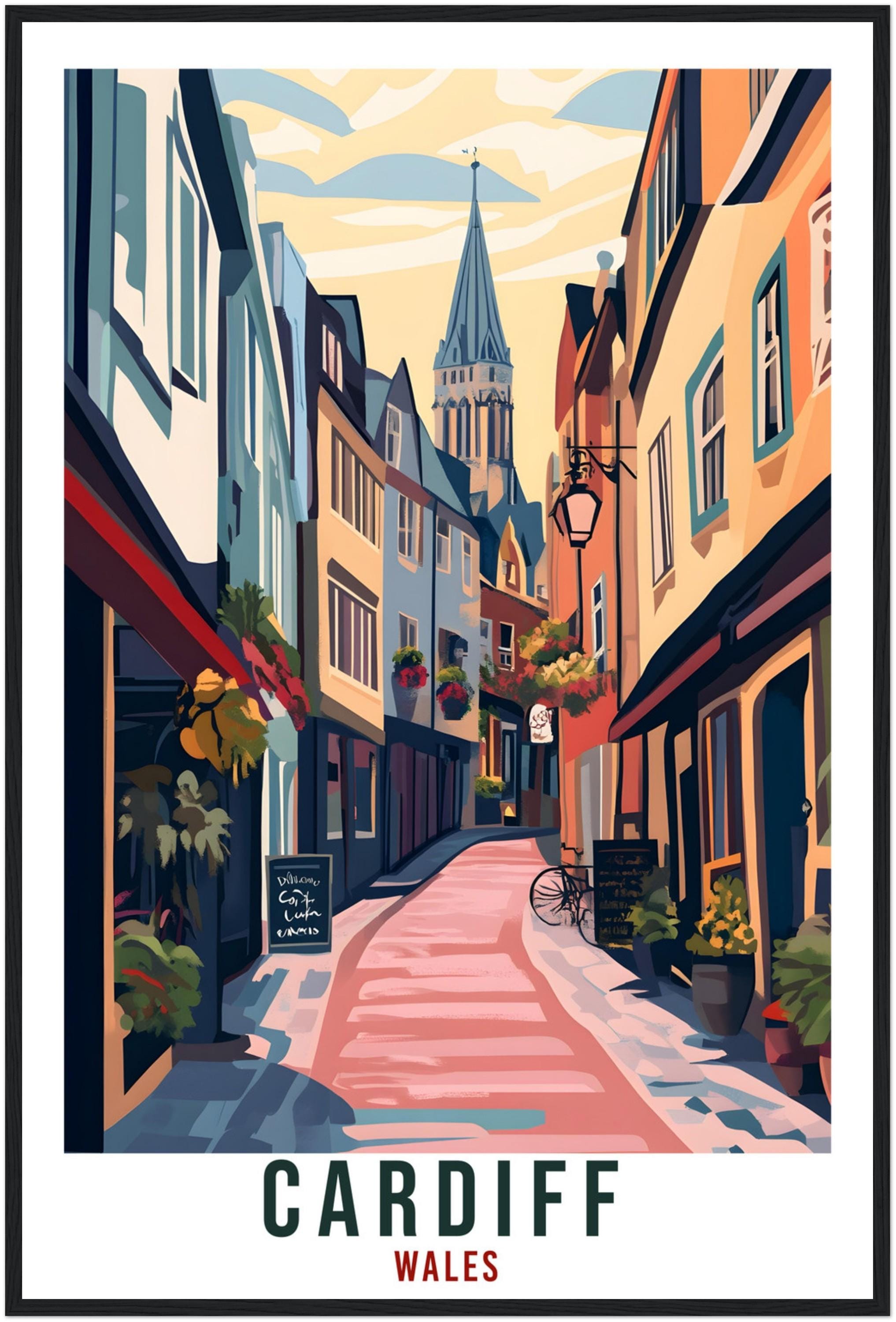 Cardiff Travel Print Wales Home Decor Cardiff Wall Art Wall Hanging Art Lover Wales Artwork Travel Poster Wales Cardiff Travel Artwork Gift