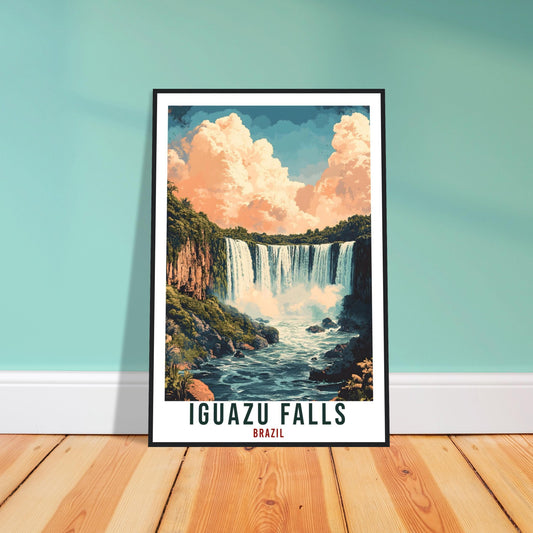 Iguazu Falls Travel Print Brazil Home Decor Iguazu Wall Art Gift Wall Hanging Art Lover Iguazu Falls Brazil Artwork Travel Poster Travel Art