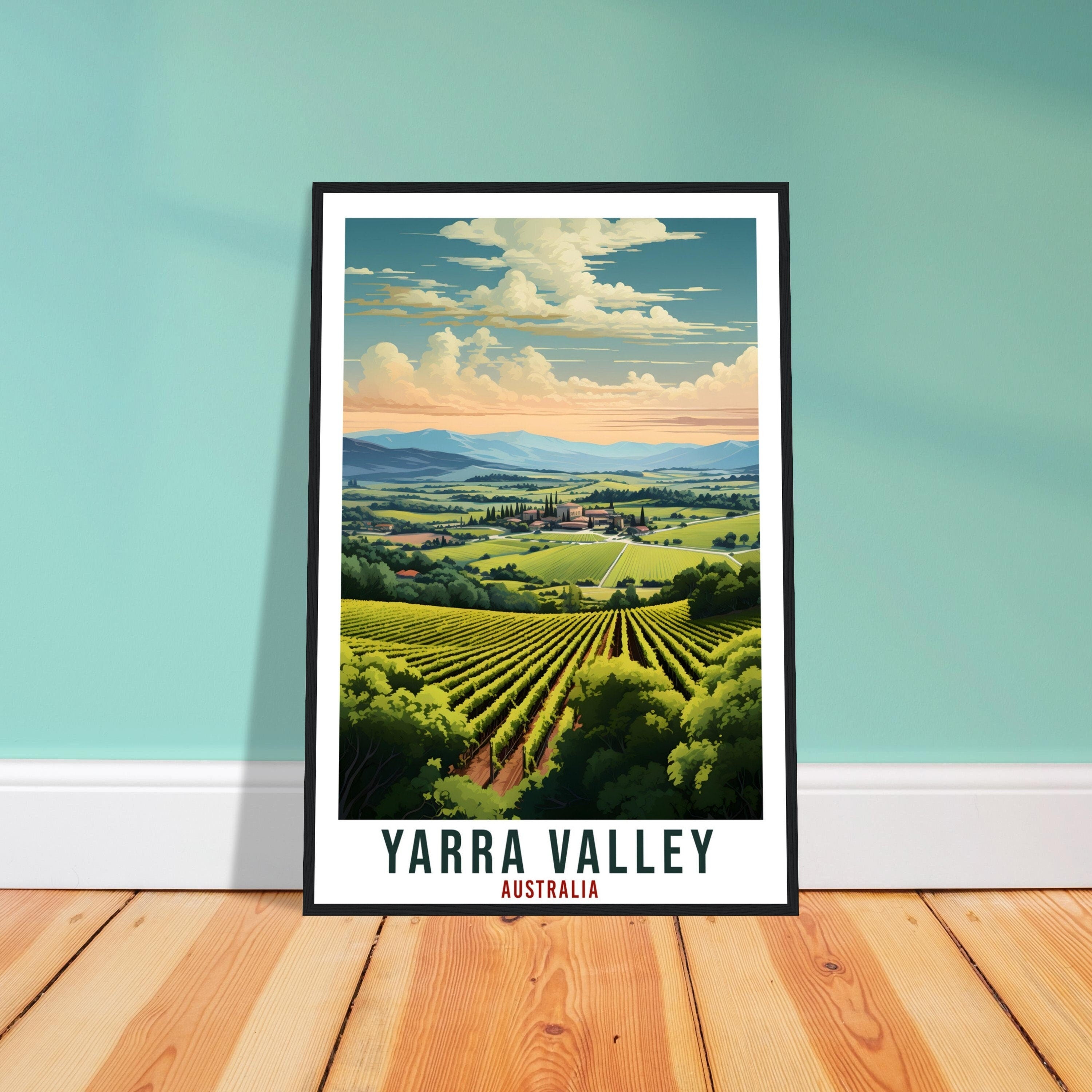 Yarra Valley Travel Poster Wall Art Yarra Valley Australia Home Décor Artwork Wall Hanging  Yarra Valley Vineyard Australian Travel Print