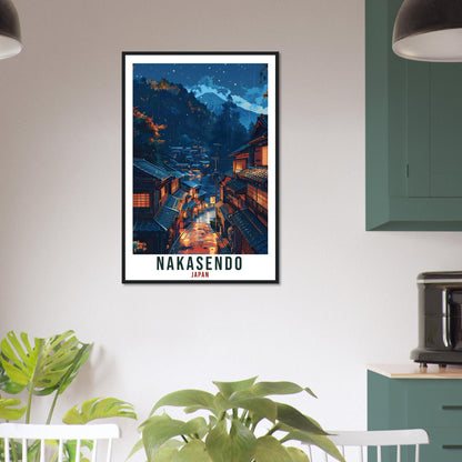 Nakasendo Travel Print Japan Home Decoration Wall Art Gift Wall Hanging Art Lover Japanese Artwork Japan Nakasendo Travel Poster Cityscape