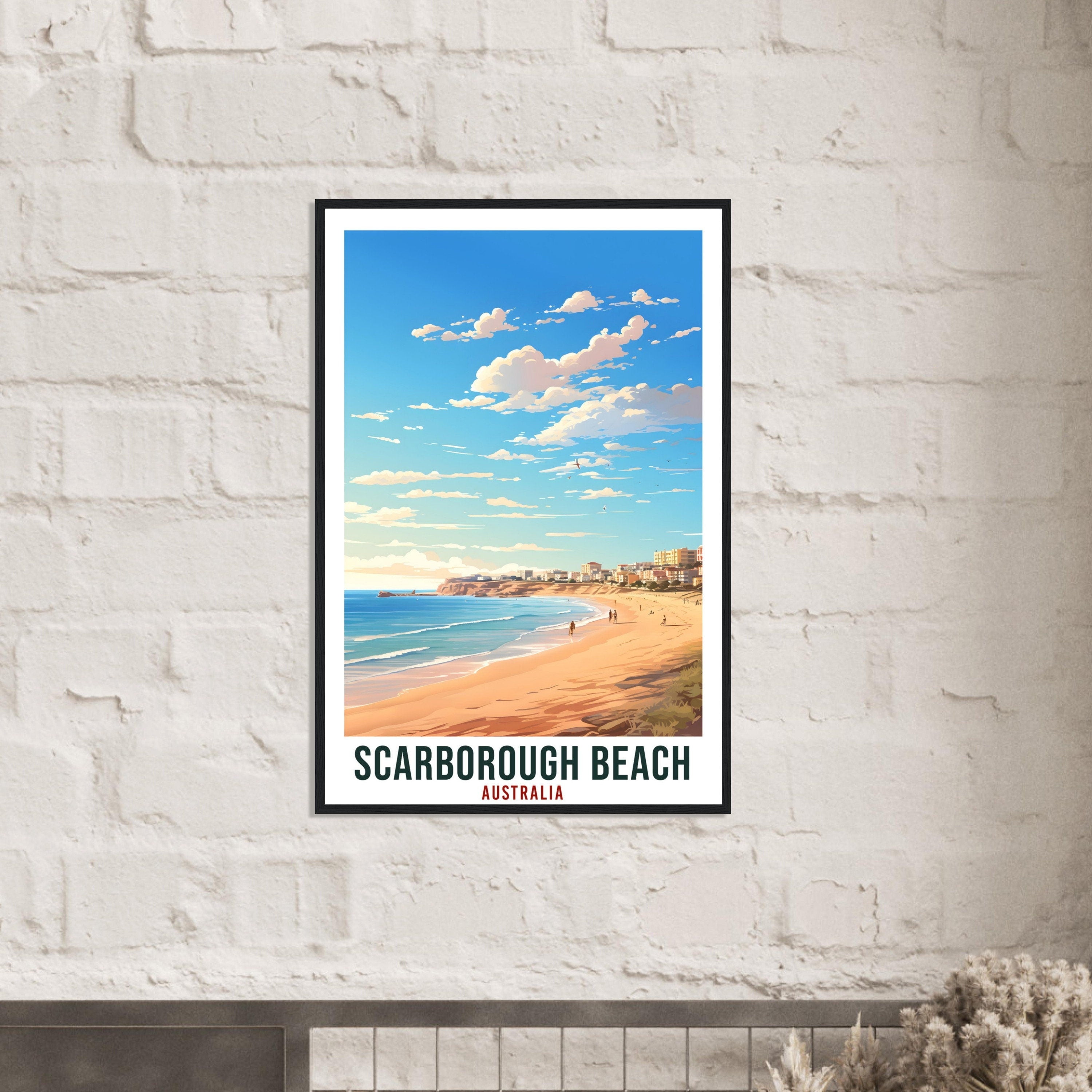 Scarborough Beach Travel Poster Wall Art Scarborough Australia Home Décor Artwork Art Gifts Travel Print Australian Beach Art Lovers Gift