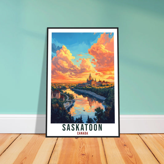 Saskatoon Travel Print Canada Home Decor Saskatoon Wall Art Gift Wall Hanging Art Lover Saskatoon Canadian Artwork Travel Poster Canada Art