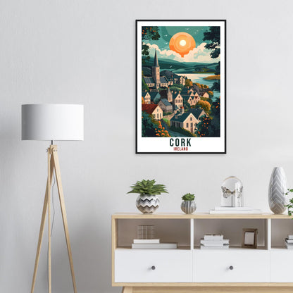 Cork Travel Print Ireland Home Decor Cork Wall Art Gift Wall Hanging Art Lover Cork Irish Artwork Travel Poster Ireland Travel Art Gift