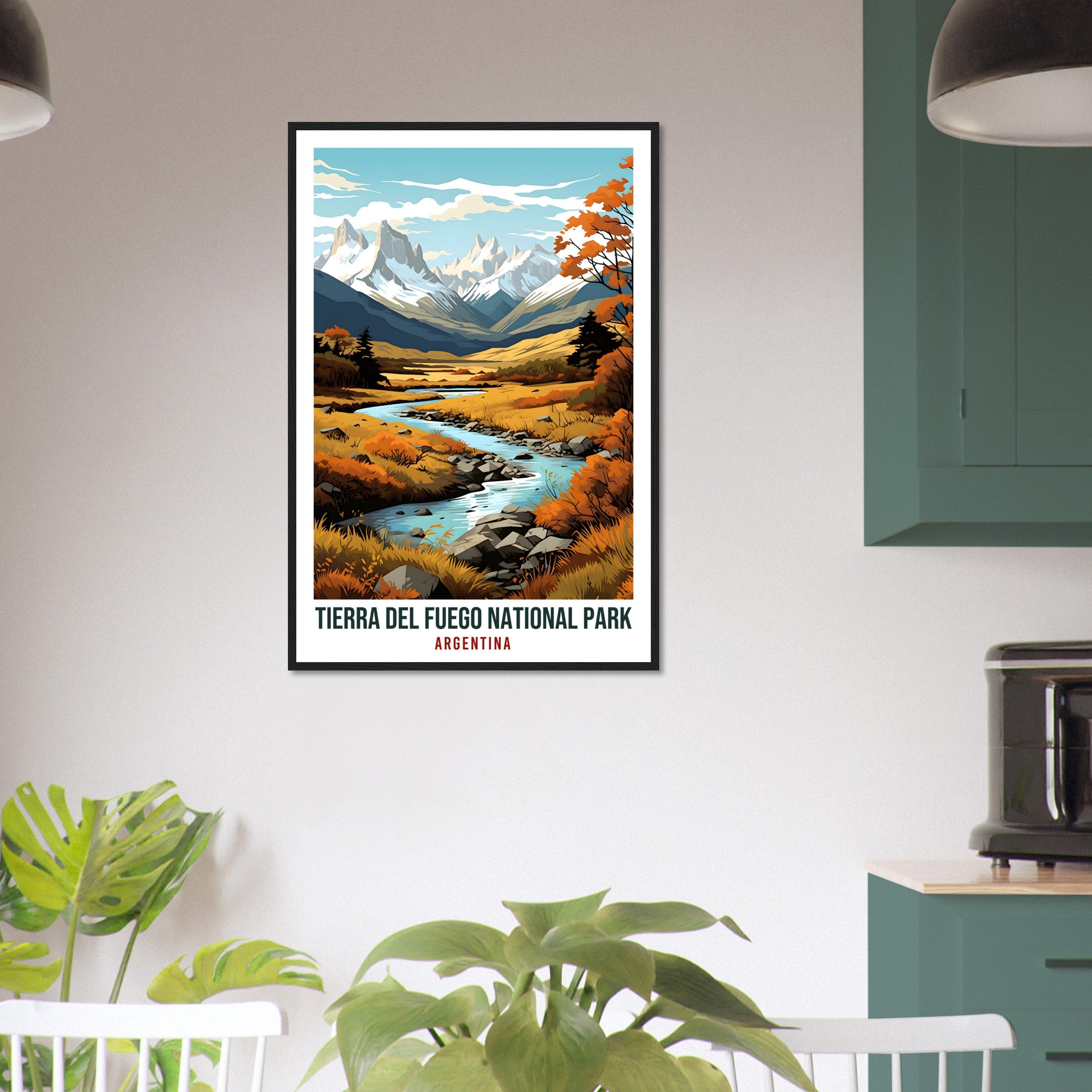 Tierra Del Fuego Travel Print Wall Art Argentina National Park Artwork Art Gifts Tierra Del Fuego Travel Poster Argentinian Art Lovers Gift
