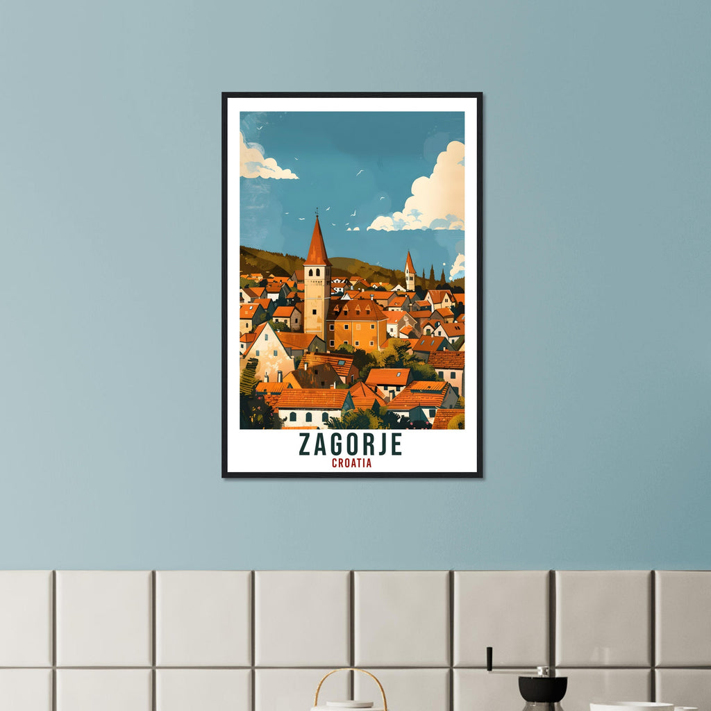 Zagorje Travel Print Croatia Wall Art Wall Hanging Home Décor Zagorje Gift Croatian Landmark Artwork Gift Croatia Holiday Travel Poster