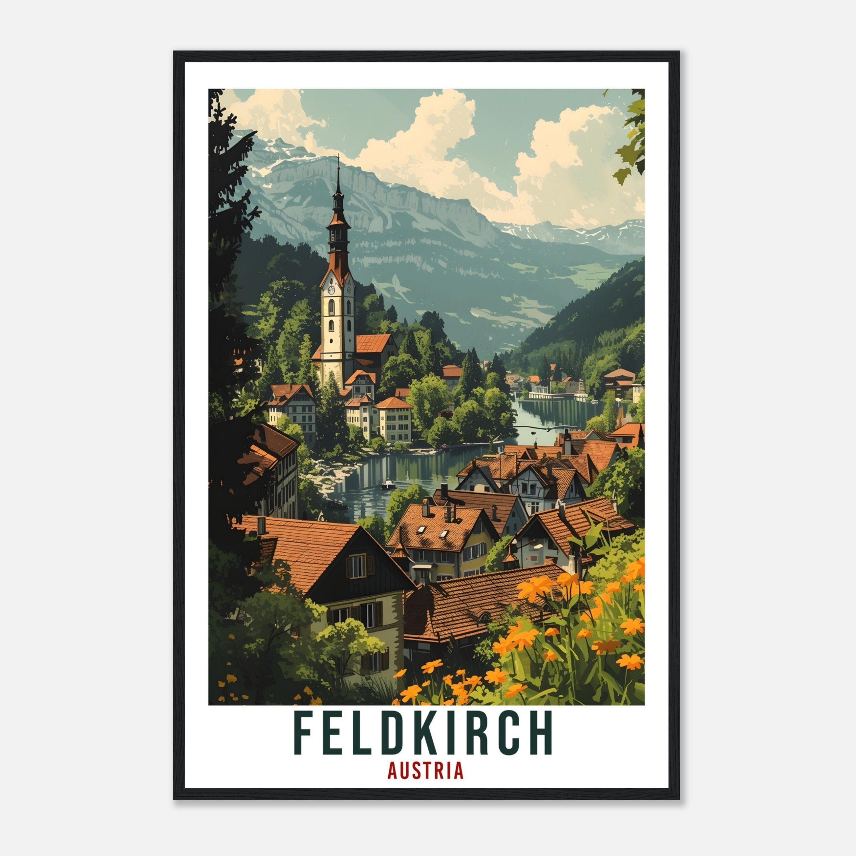 Feldkirch Gift Travel Print Austria Home Decoration Austrian Wall Art Gift Wall Hanging Art Lover Austria Artwork Feldkirch Travel Poster