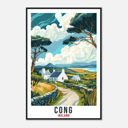 Cong Travel Print Ireland Home Decor Cong Wall Art Wall Hanging Art Lover Irish Artwork Travel Poster Cong Ireland Travel Art Gift Co Mayo