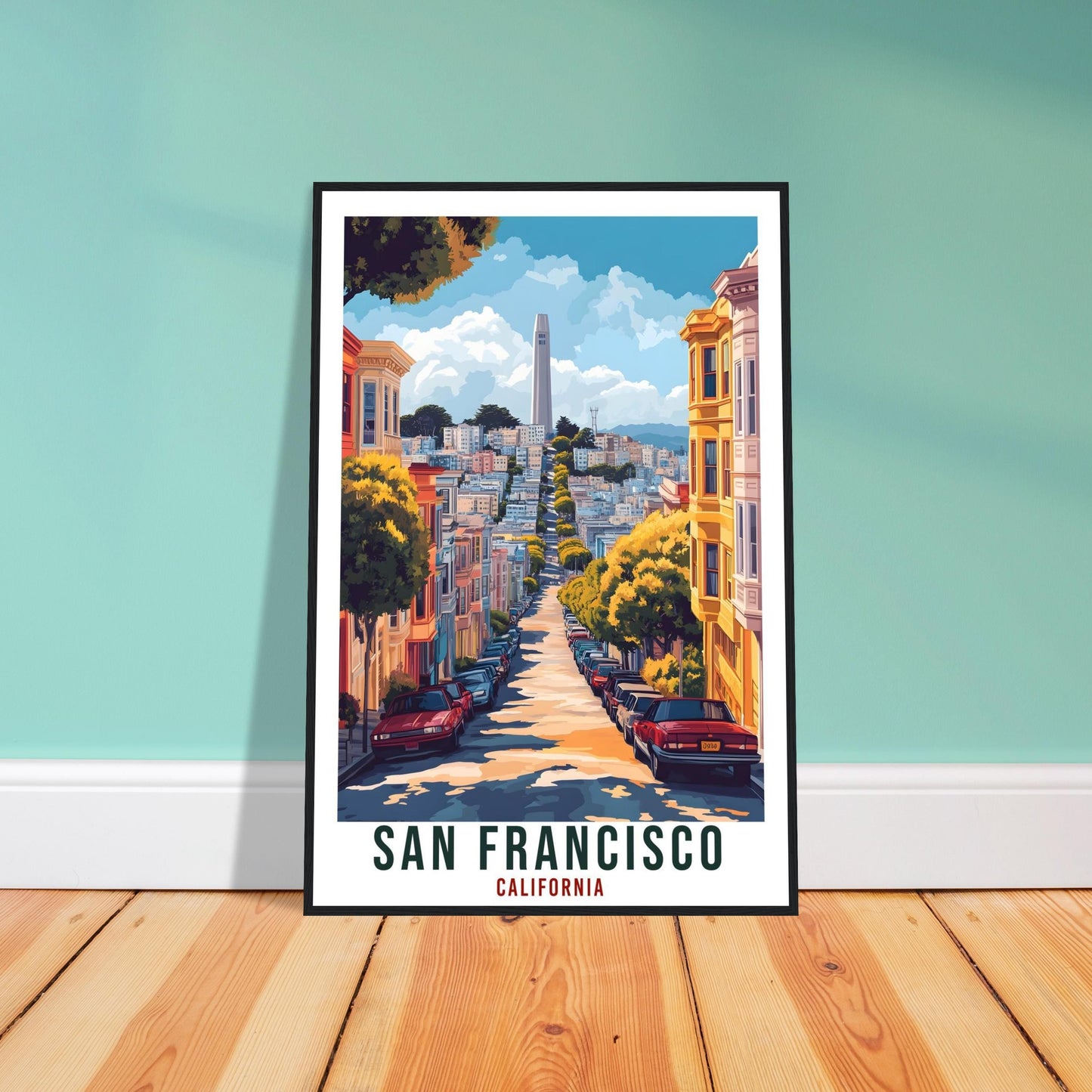 San Francisco Travel Print California Home Decor San Francisco Wall Art Gift Wall Hanging Art Lover United States Artwork Travel Poster Art