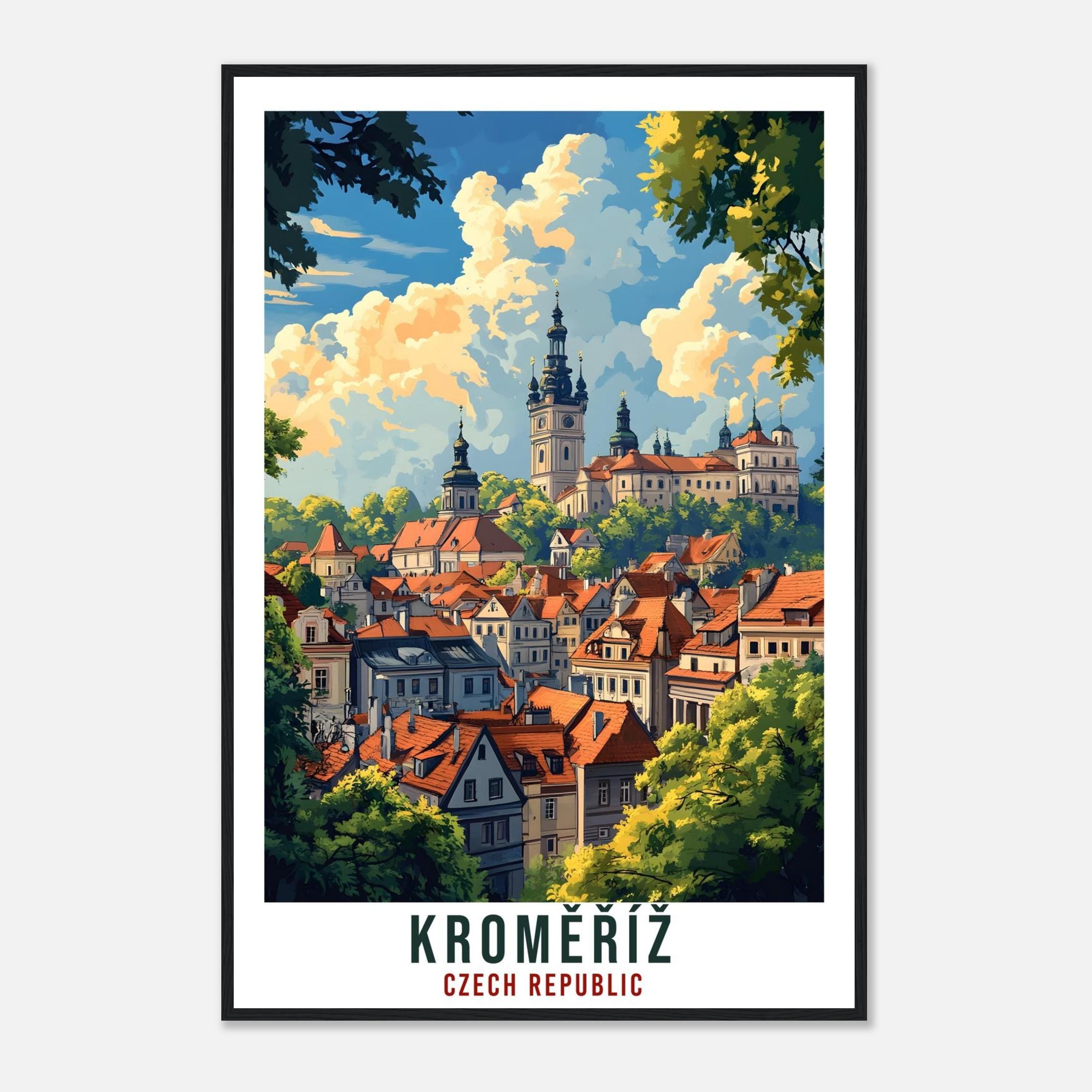 Kroměříž Travel Print Czechia Home Decor Kroměříž Wall Art Gift Wall Hanging Art Lover Kroměříž Czech Republic Artwork Travel Poster Artwork