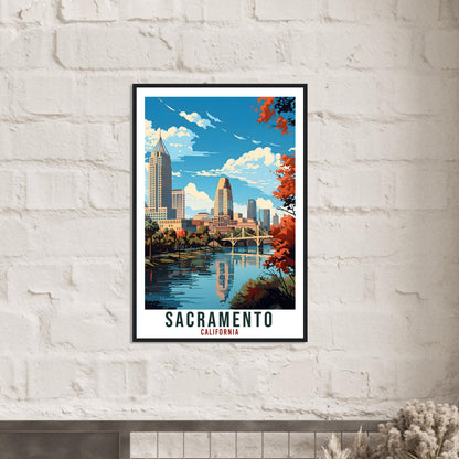 Sacramento Travel Poster California Home Decoration USA City Wall Art Gift Wall Hanging Art Lover California Artwork Sacramento Travel Print
