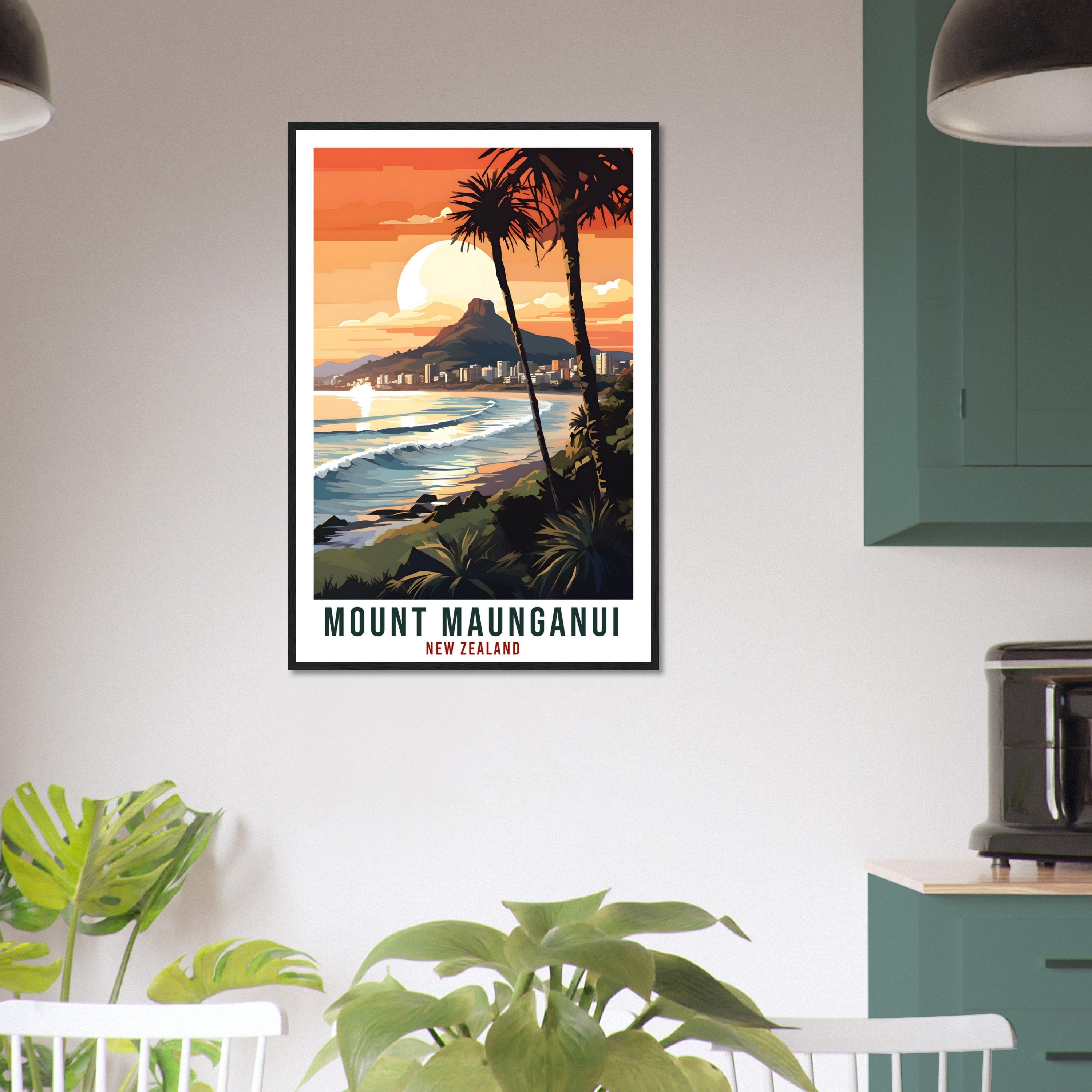 Mount Maunganui Travel Print Wall Art Maunganui New Zealand Wall Hanging Home Décor Mount Maunganui Gift Art Lover New Zealand Travel Poster