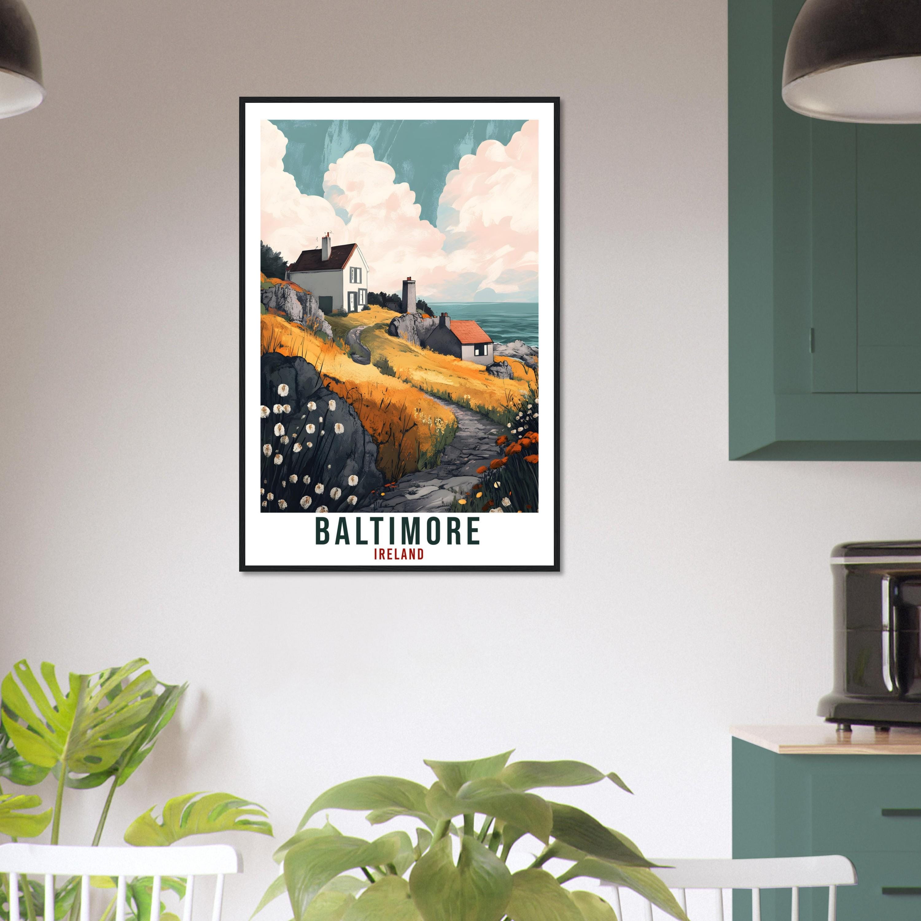 Baltimore Travel Print Ireland Home Decor Baltimore Wall Art Gift Wall Hanging Art Lover Cork Irish Artwork Travel Poster Ireland Travel Art