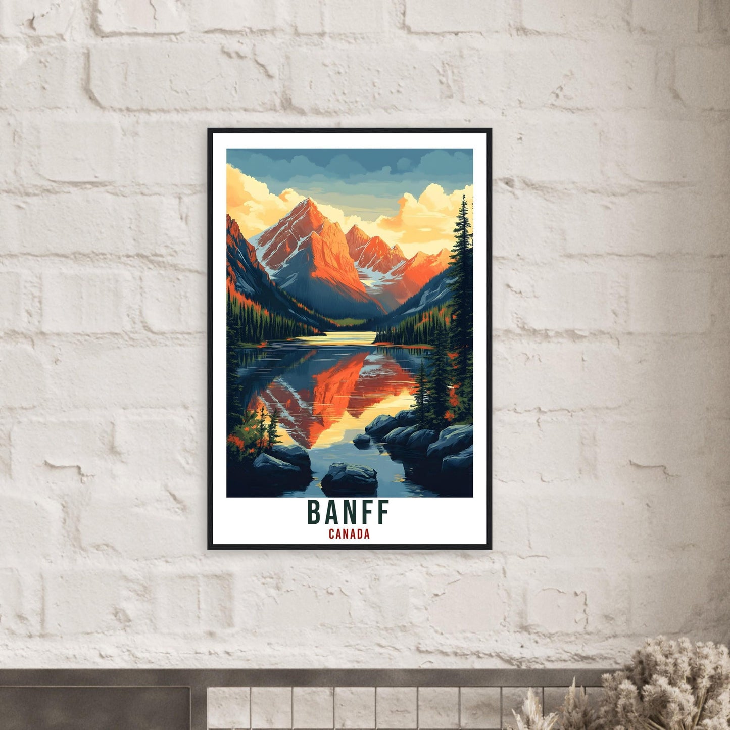 Banff Travel Print Canada Home Decor Banff Wall Art Gift Wall Hanging Art Lover Banff Canadian Artwork Travel Poster North America Art