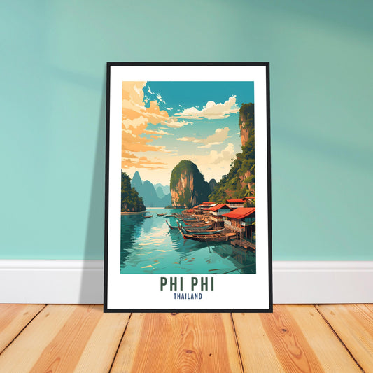 Phi Phi Islands Travel Print Wall Art Phi Phi Wall Hanging Thailand Gift Holiday Print Phi Phi Travel Poster Art Print Thai Islands Print