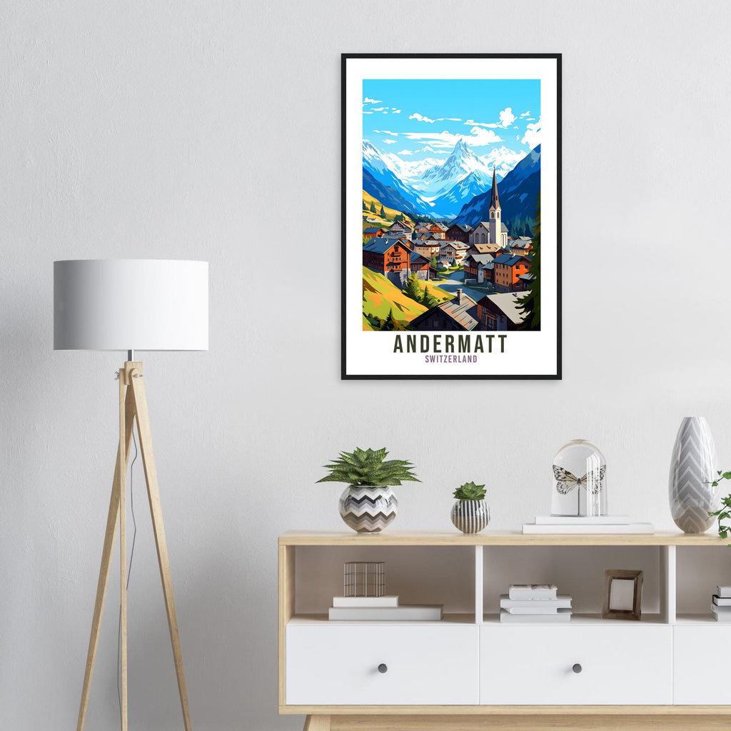 Andermatt Travel Print Wall Art Andermatt Skiing Switzerland Gift Holiday Andermatt Art Print Andermatt Travel Poster Swiss Landscape