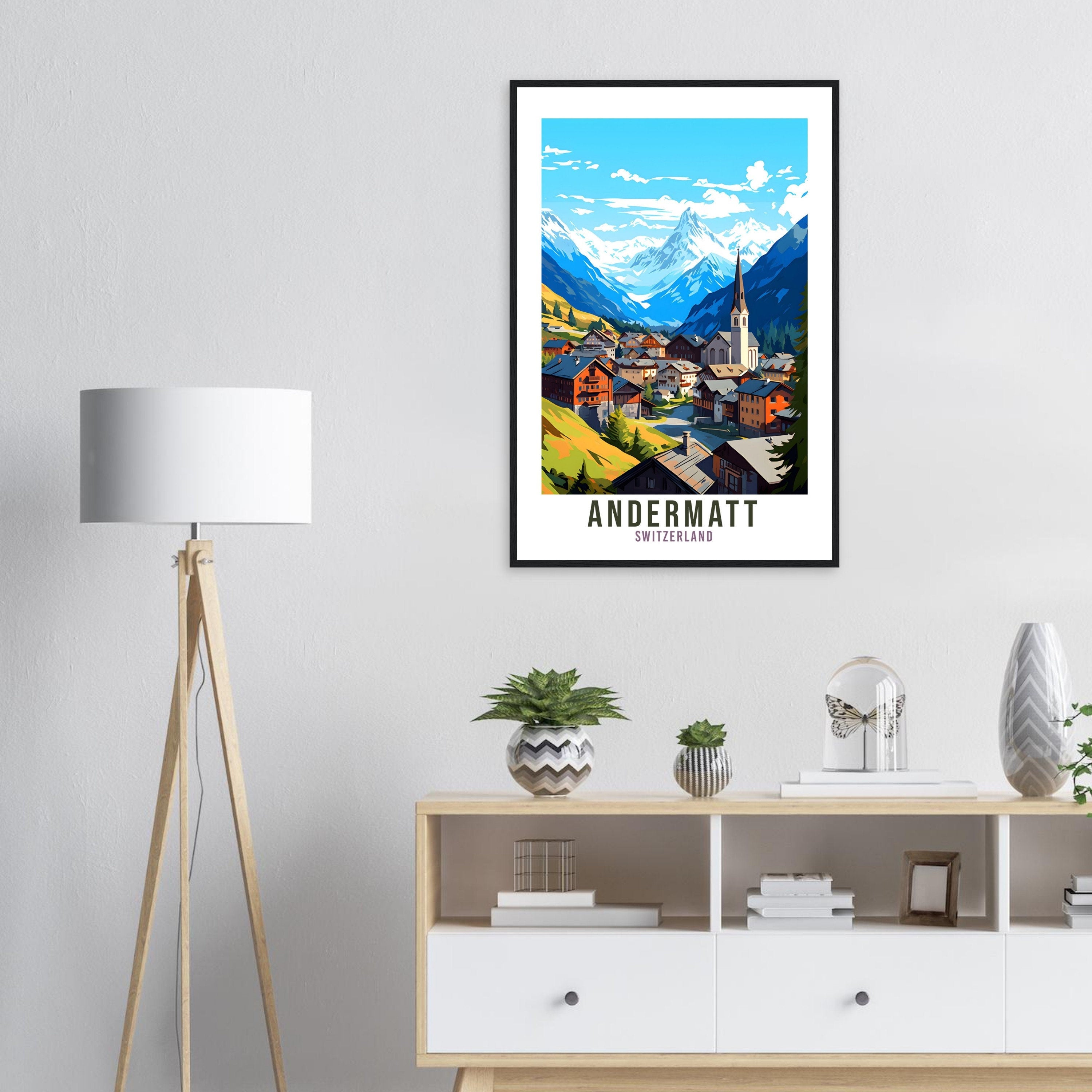 Andermatt Travel Print Wall Art Andermatt Skiing Switzerland Gift Holiday Andermatt Art Print Andermatt Travel Poster Swiss Landscape