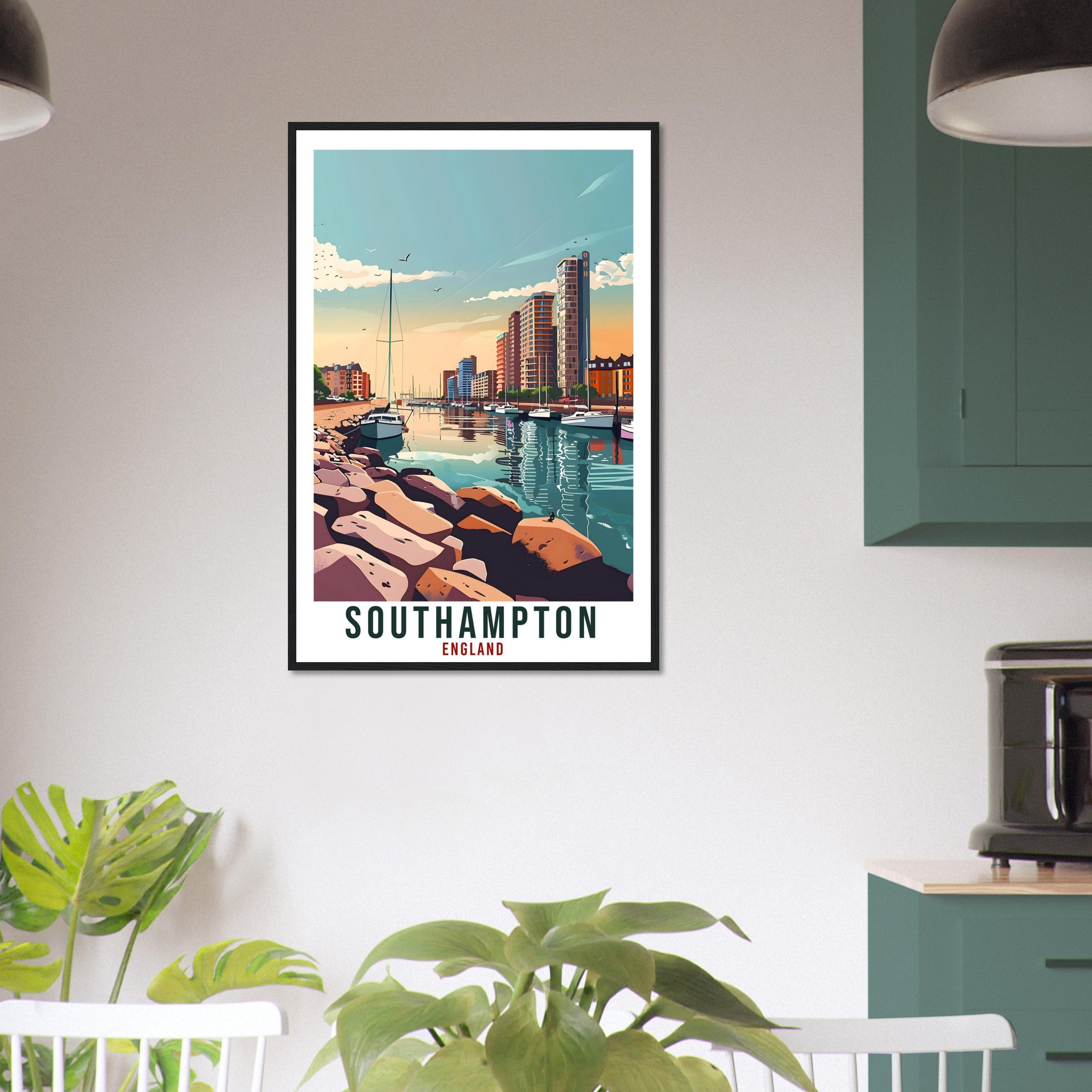 Southampton Travel Print Wall Art Wall Hanging Home Living Décor Southampton Gift Art Lovers UK Artwork Gift Print English Travel Poster